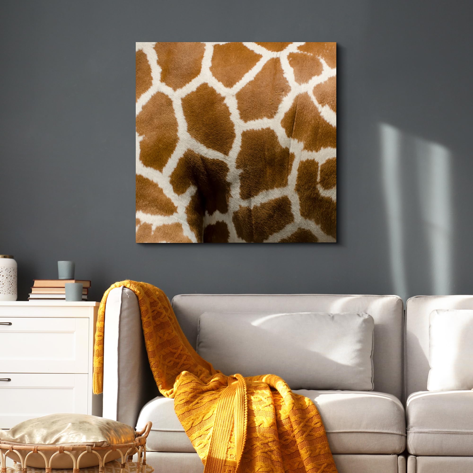 Wall26 - Canvas Prints Wall Art - Canvas Prints Wall Art - Giraffe Fur/Skin Texture - 12''X12''