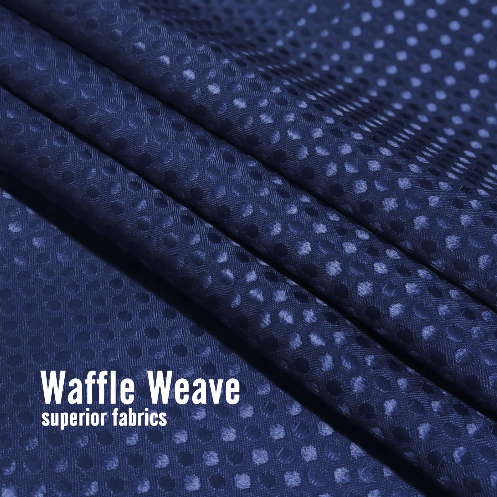 BBiggood Navy Blue Shower Curtain  Waffle Weave Ombre Shower Curtain Set with Hook of Bathroom  Modern Gradient Fabric Bathroom Curtains Shower Set  Water Repellent Hotel Style Decor  72''x72''