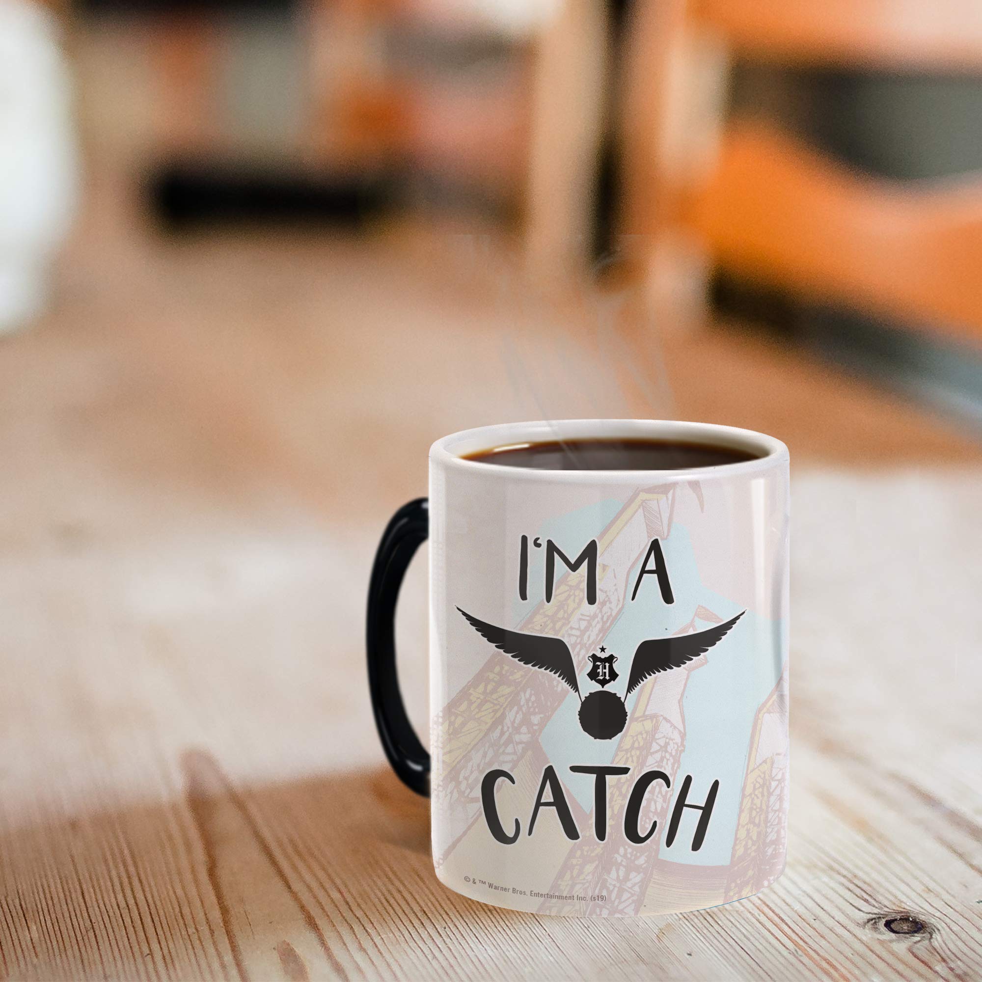 Morphing Mugs Harry Potter - Im a Catch - Shes a Keeper - Quidditch - One 11 oz Color Changing Heat Sensitive Ceramic Mug - Imag
