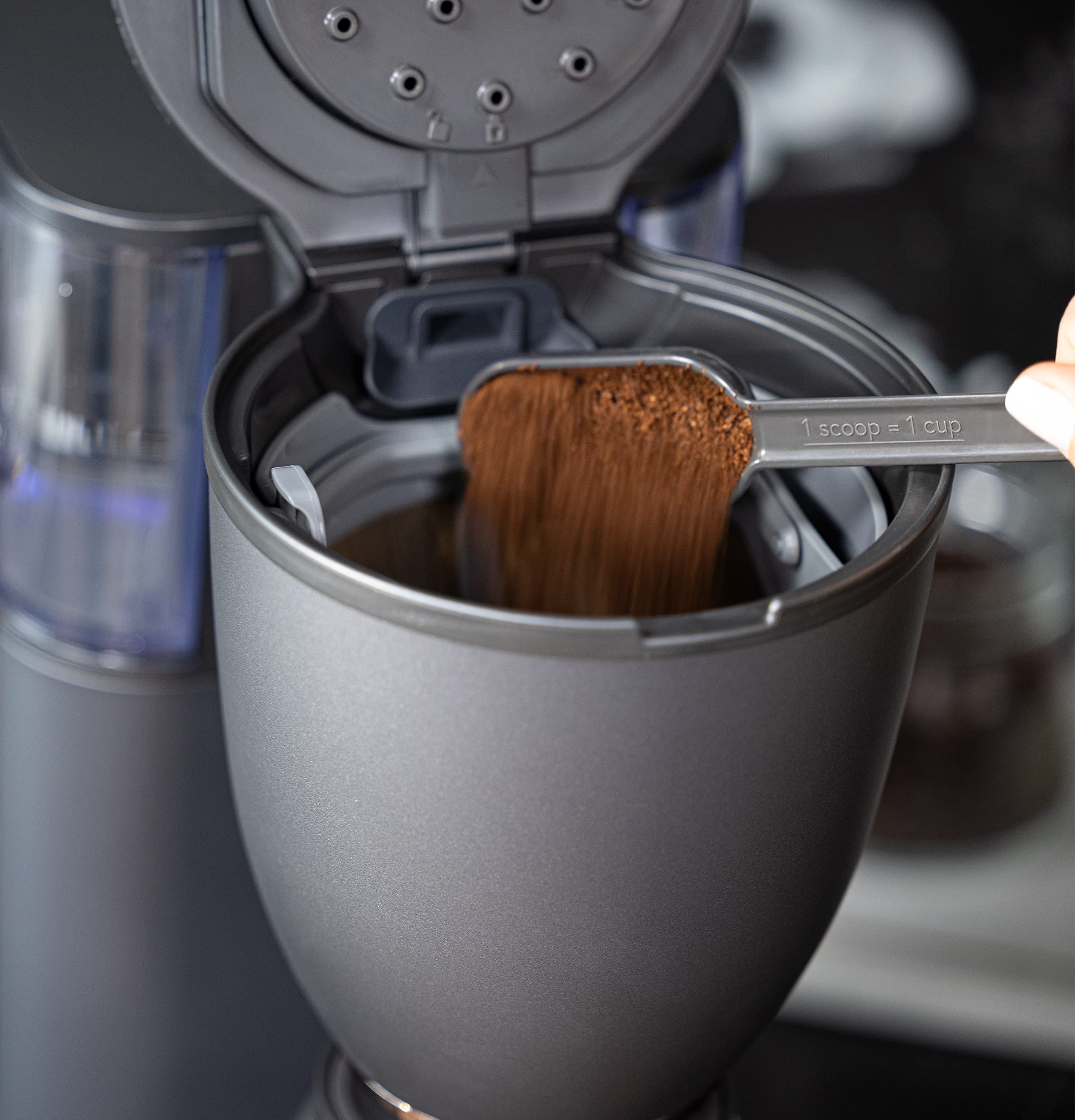 Caf   Specialty Drip Coffee Maker, 10-Cup Glass Carafe, Wifi Connected Smart Voice-To-Brew, Includes Reusable Filter Basket & Gr