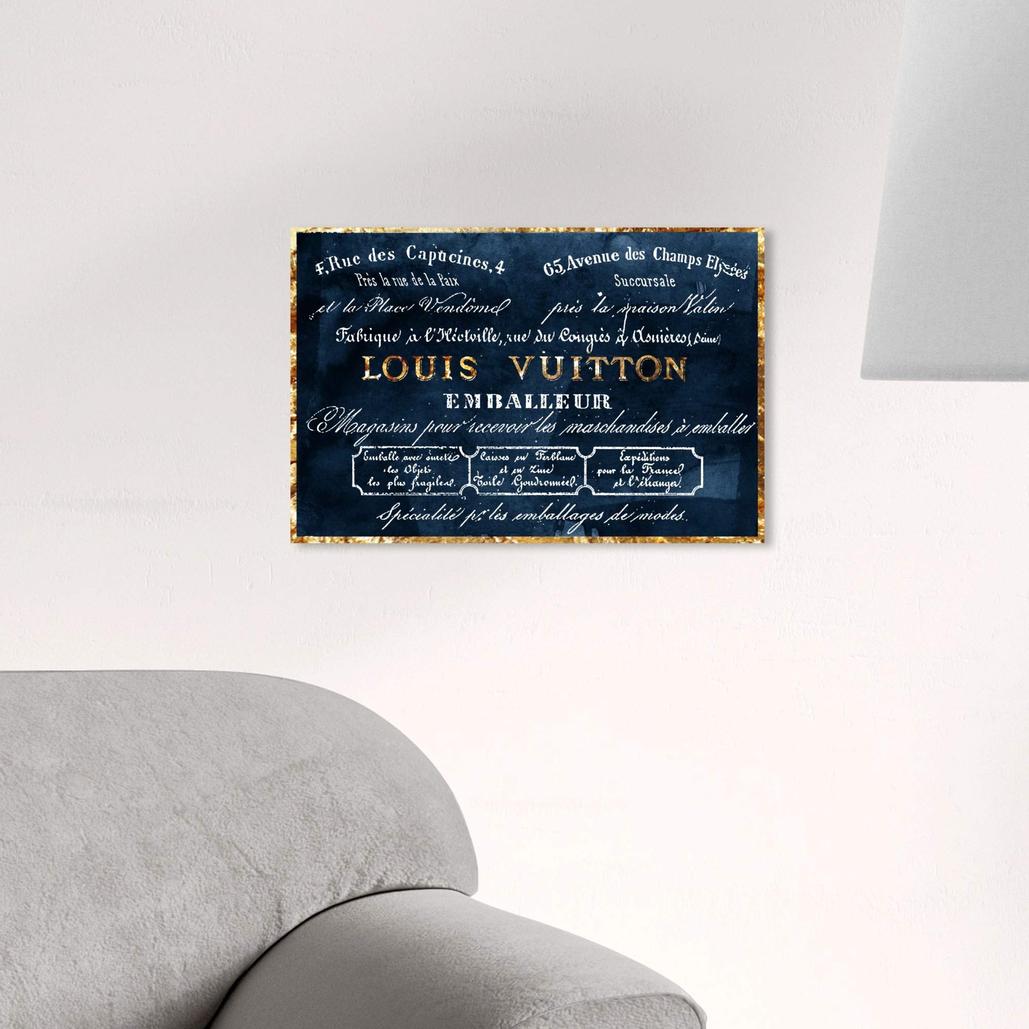 The Oliver Gal Artist Co. Oliver Gal 'Emballeur Navy' Blue Fashion Wall Art Print Premium Canvas 15'' X 10''