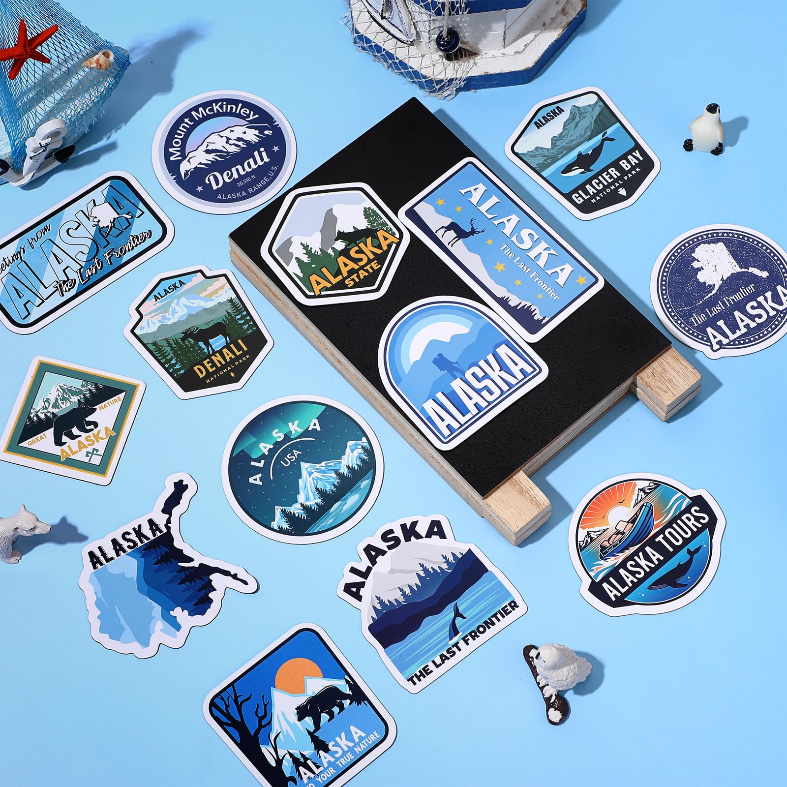 Konohan 30 Pcs Alaska Souvenirs Gifts Alaska Magnet for Refrigerator City Magnetic Refrigerator Stickers for Home Decoration