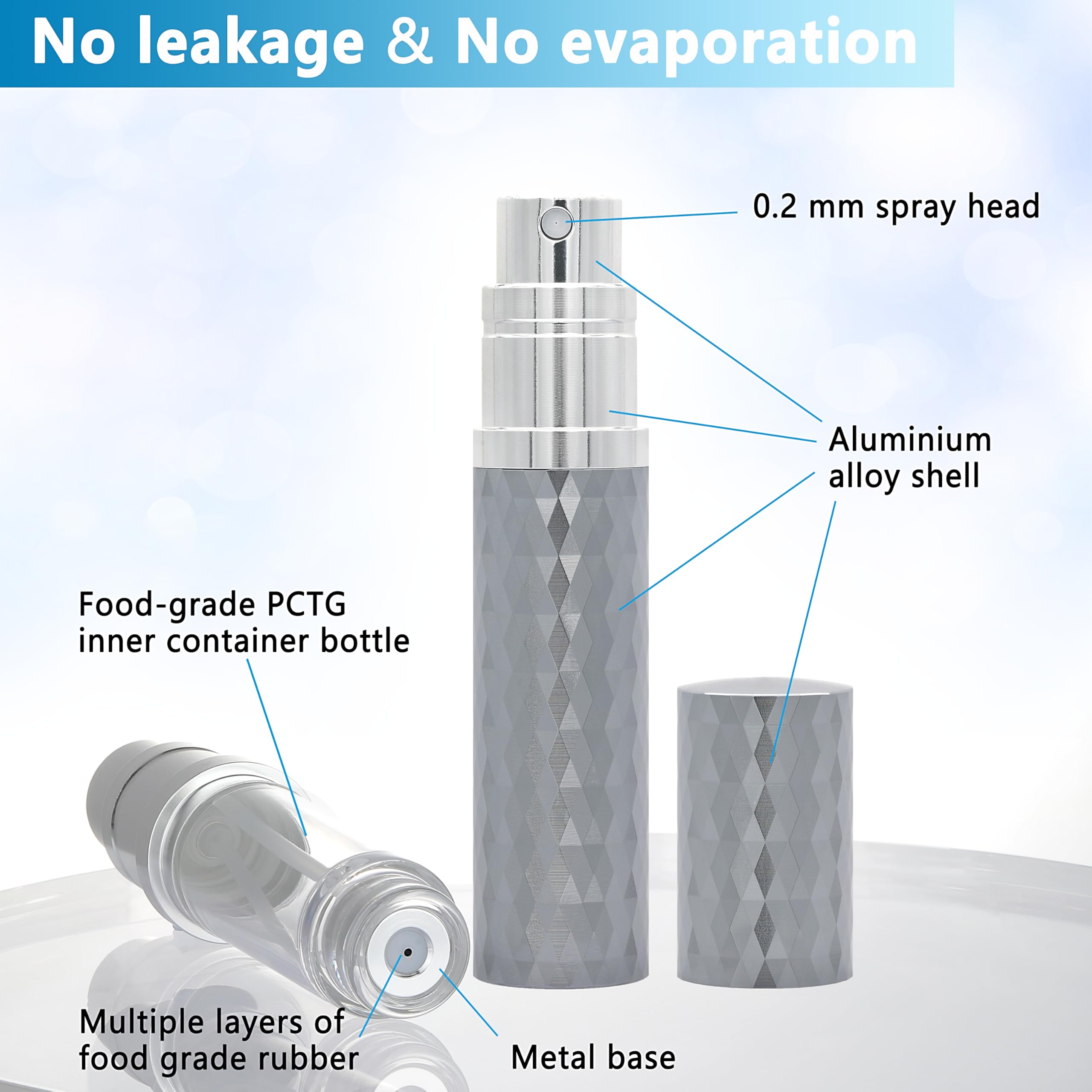 Qavhun Travel Perfume Atomizer Bottle Refillable - 5Ml Leakproof Fragrances Perfume Atomizer, Portable Perfume Sprayer, Perfume