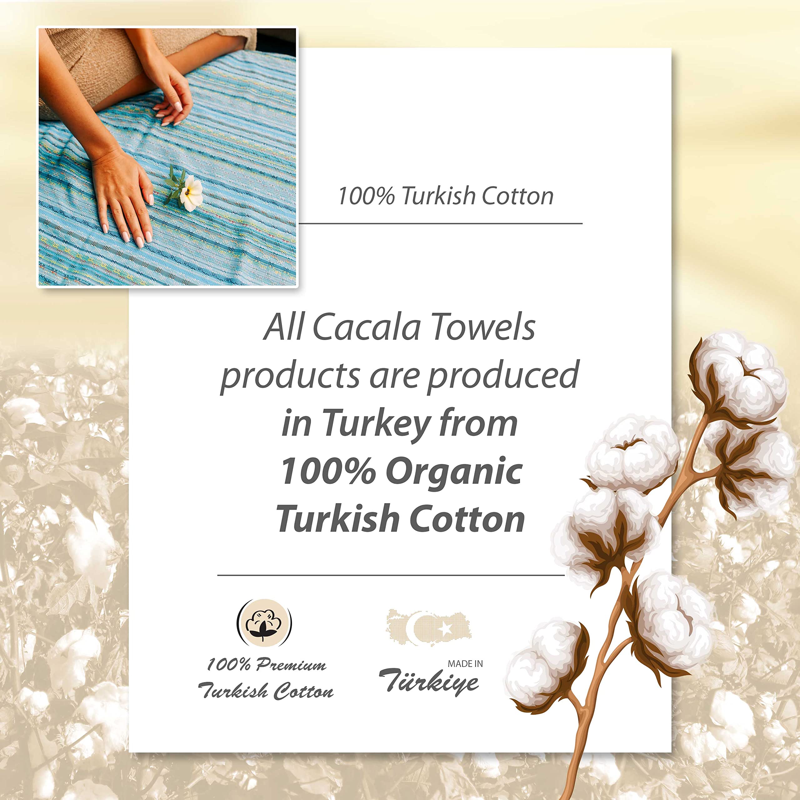 Cacala Pestemal Turkish Beach Towel Highly Absorbent Quick And Easy Dry Soft And Comfortable For Bath, Spa, Pool, Gym And Yoga 1
