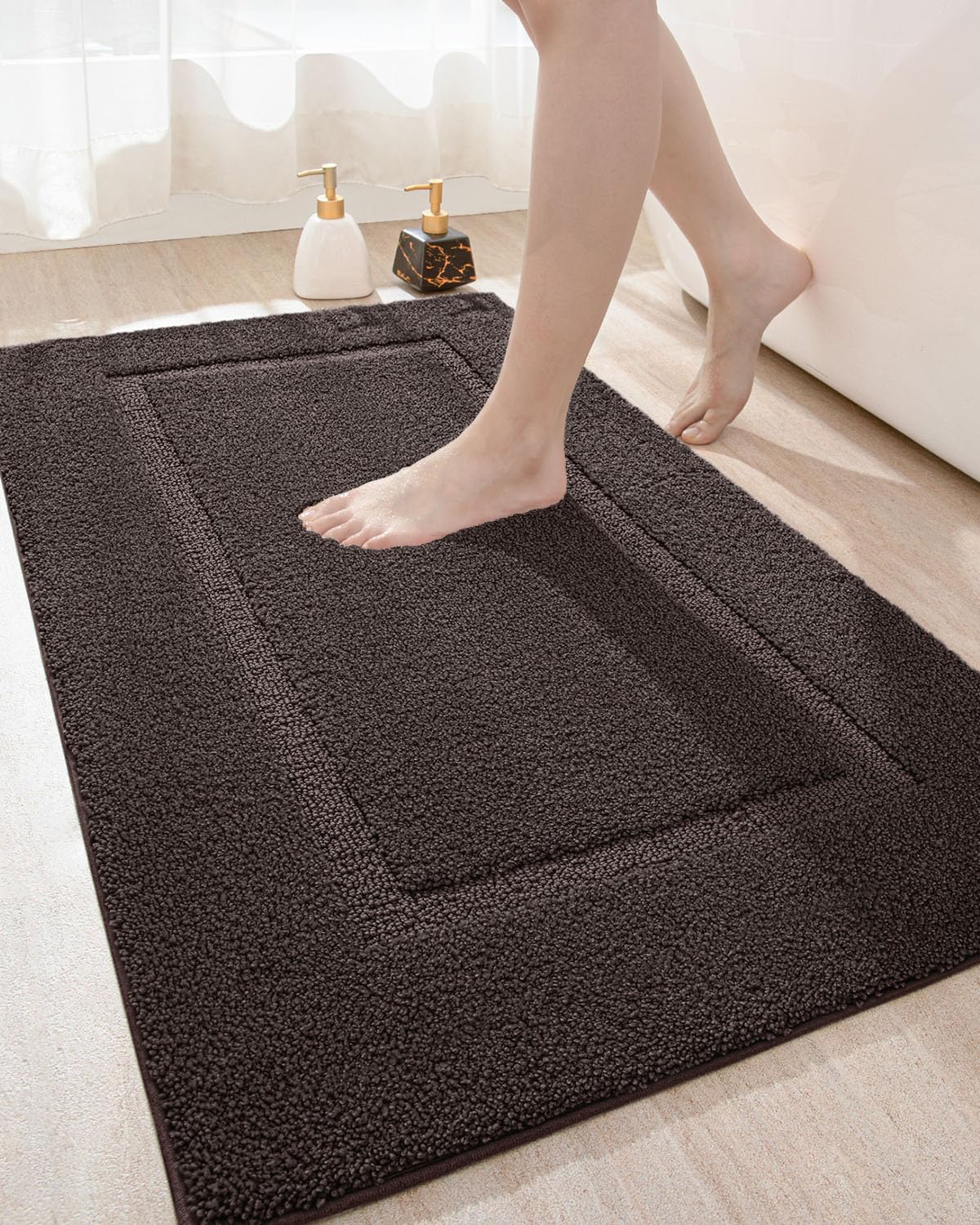 Dexi Bathroom Rug Mat, Ultra Absorbent Soft Bath Rug, Washable Non-Slip Bath Mat For Bathroom Floor, Tub, Shower Room, 43''X24''