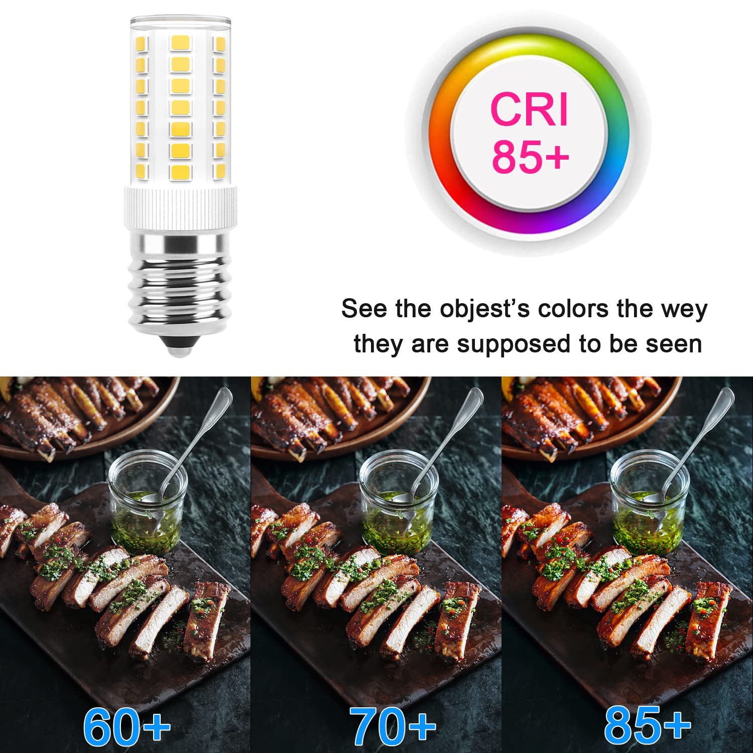 E17 Led Bulbs Dimmable 5W Microwave Over Stove Bulb, 40W Incandescent Equivalent, Daylight White 6000K, Fit For Whirlpool Maytag