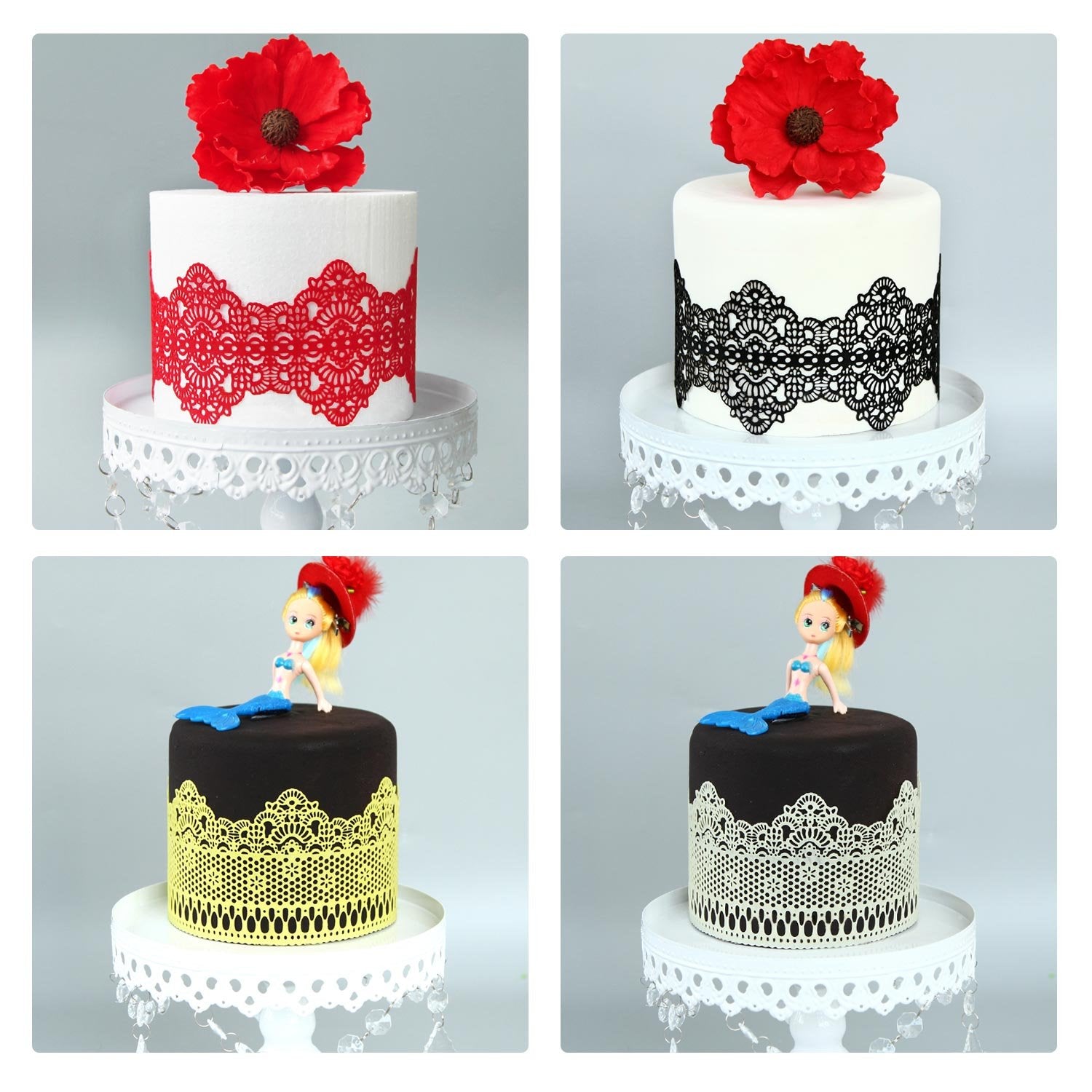 Beasea Fondant Lace Mold, Silicone Lace Mould For Cake Decorating Molds Silicone Shapes Border Decoration, Fondant Impression Ma