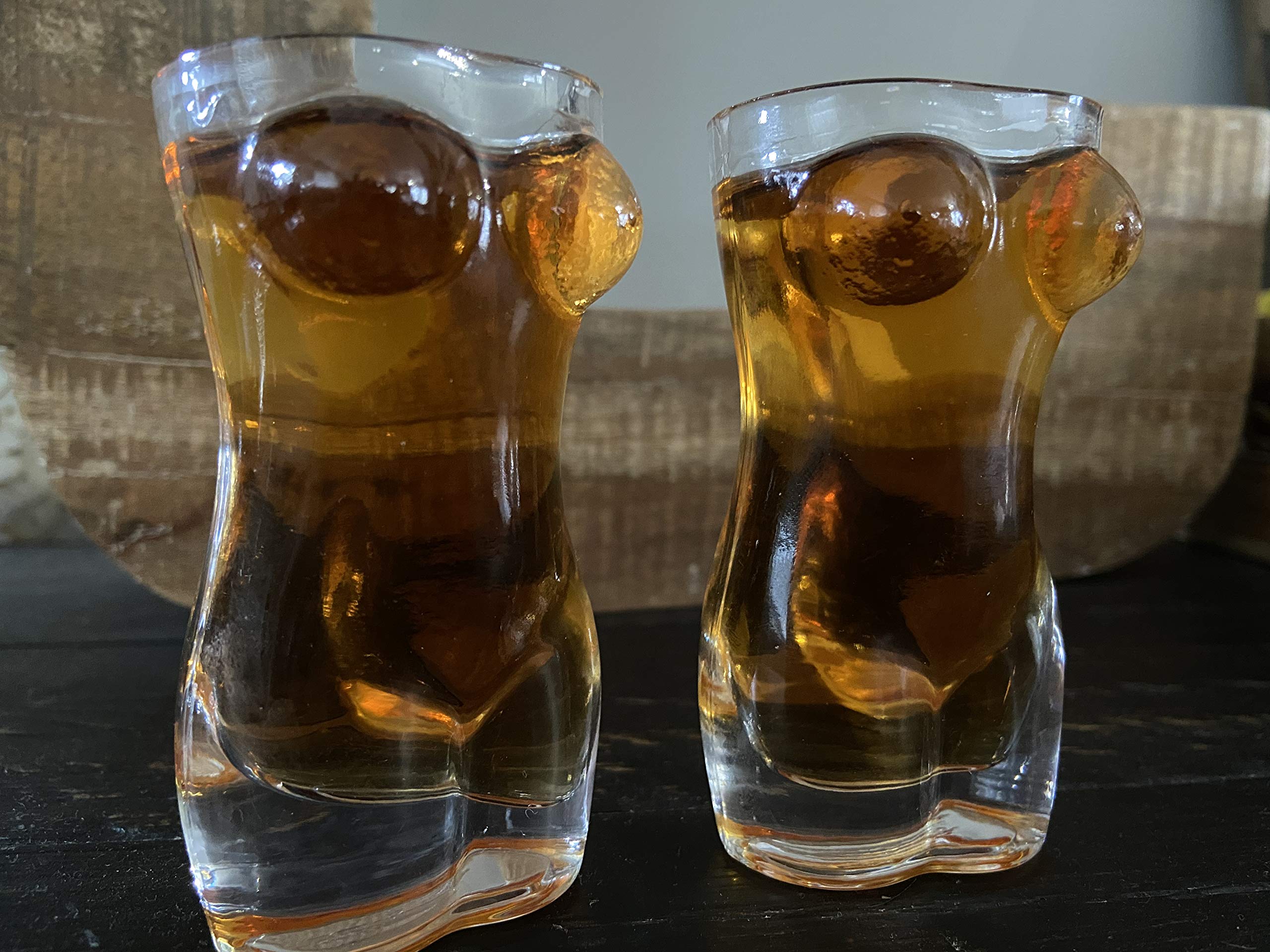 2-Pack Women Body Shaped Shot Glass By Shots4Theboys ; Perfect Funny Gift White Elephant Gift Party Shot Glass