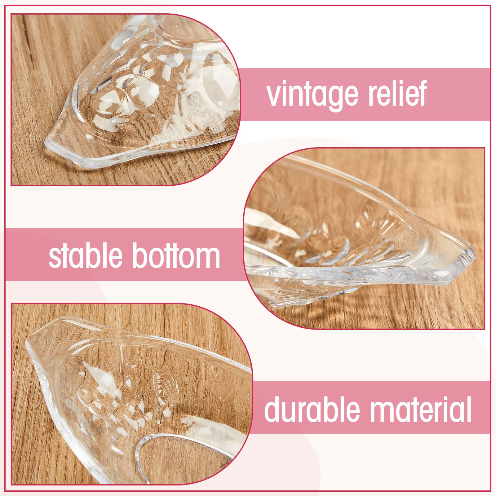 Mumufy Acrylic Banana Split Bowls Set with Stainless Steel Spoons, Clear, 6 Pcs, 6.3 oz, Ideal for Ice Cream, Fruits, and Sundaes