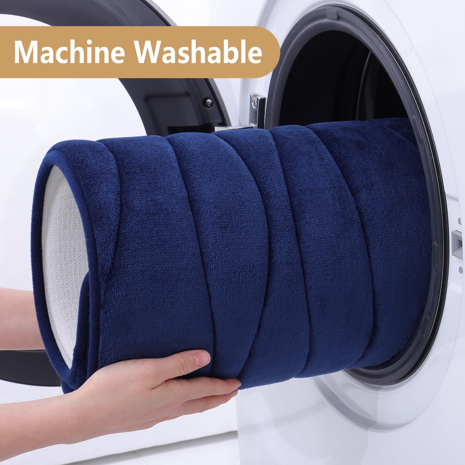 Buganda Memory Foam Toilet Rugs U-Shaped 24x20  Ultra Soft and Absorbent Bathroom Rugs  Non-Slip Toilet Bath Mat  Machine Wash Dry  Contour Bath Rugs for Toilet Base  Navy