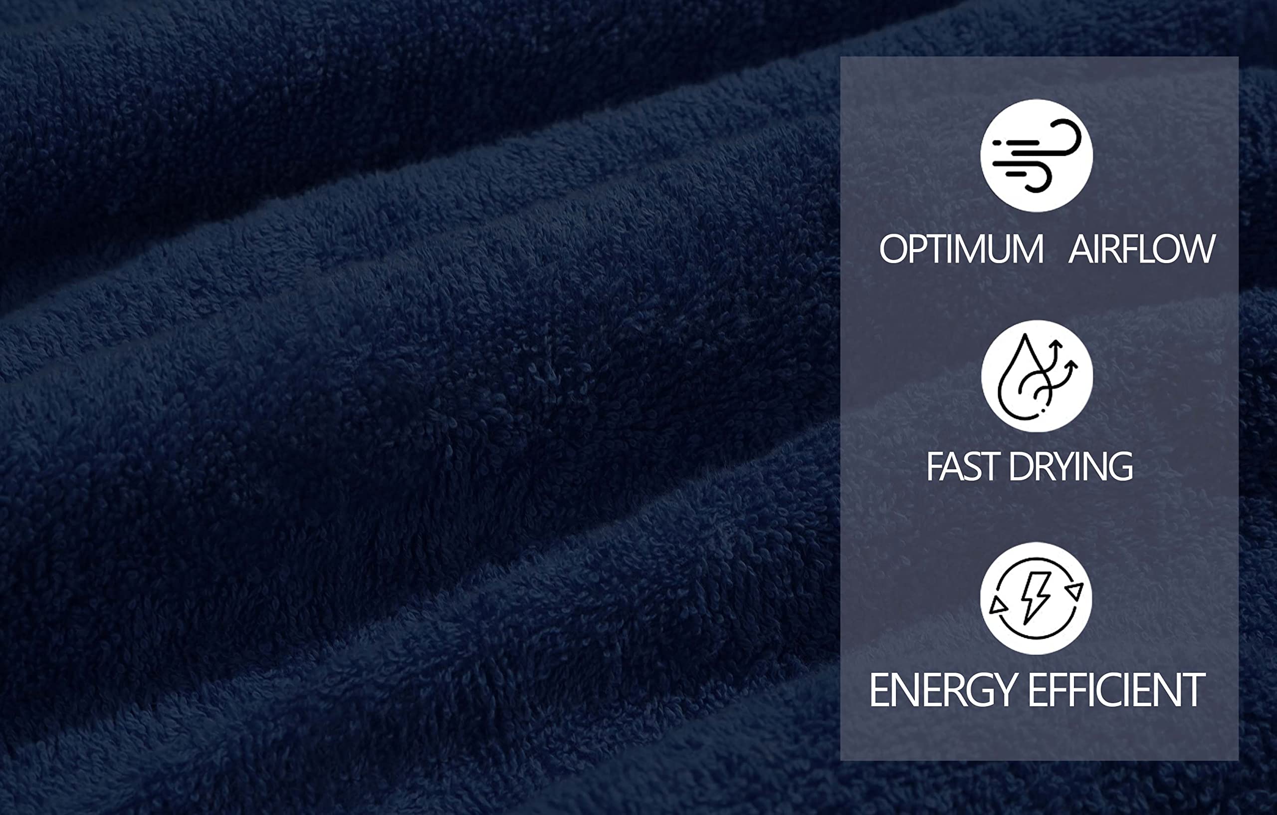 Texcraft Premium Bath Towel Set, 24 X 48 Pack Of 6 100% Cotton Terry Towels For Bathroom, Quick Dry, Highly Absorbent, Soft Feel