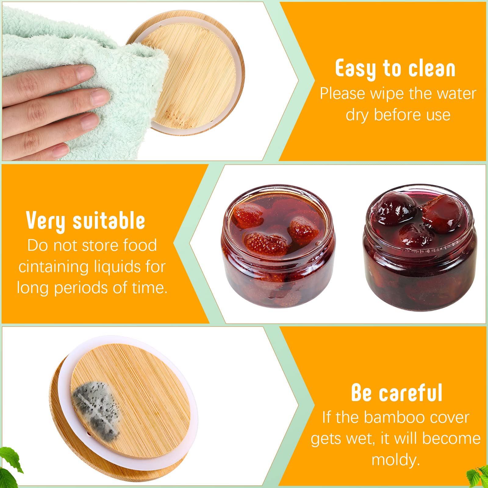 40 Pieces Bamboo Mason Jar Lids Storage Canning Jar Lids 20 Pcs Regular Mouth 20 Pcs Wide Mouth Wooden Mason Jar Lids Reusable B
