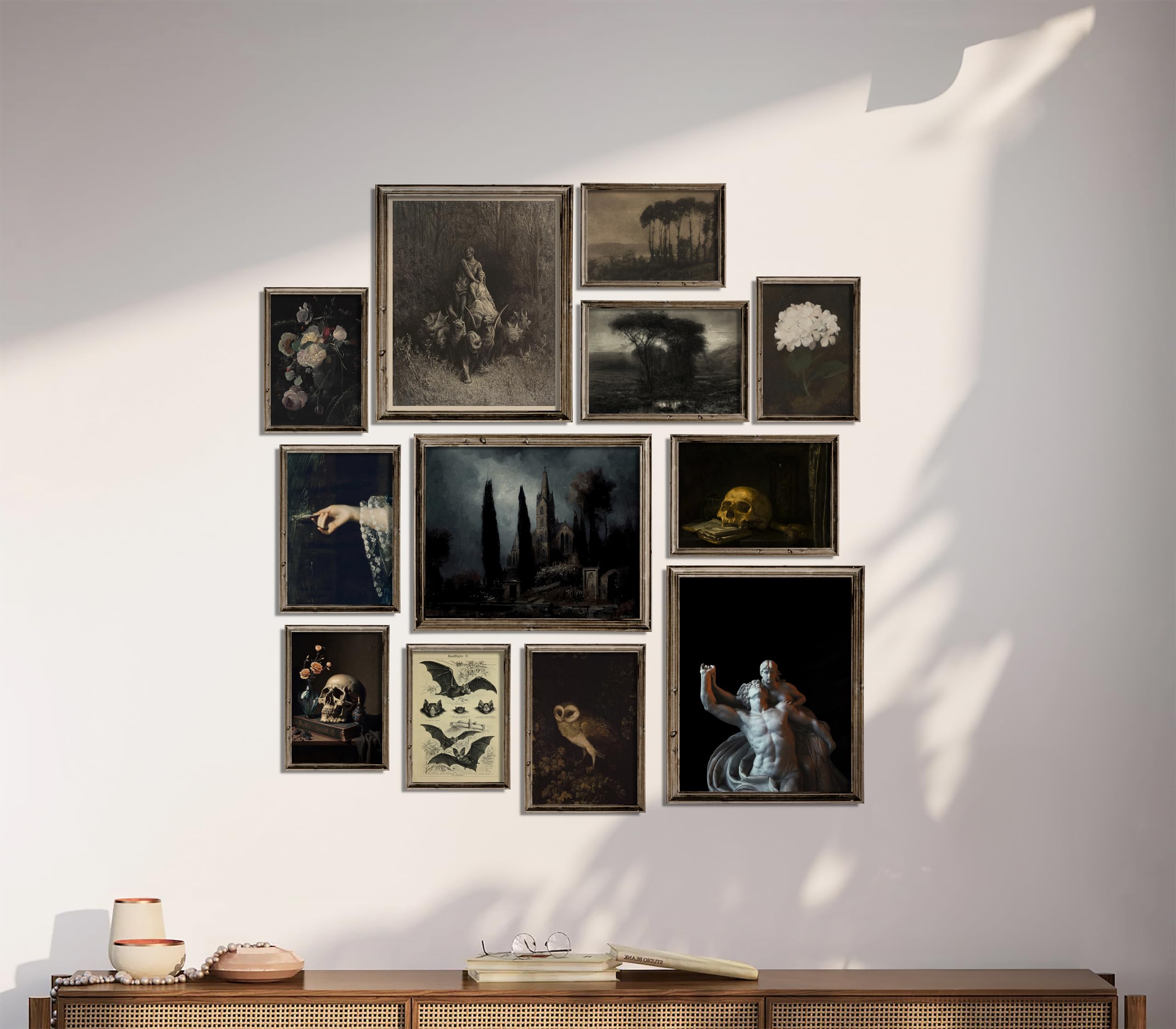 Waschbr Gothic Wall Art Decor, Dark Academia Wall Prints For Bedroom, Wall Collage Kit Pictures For Living Room, Witchy Posters
