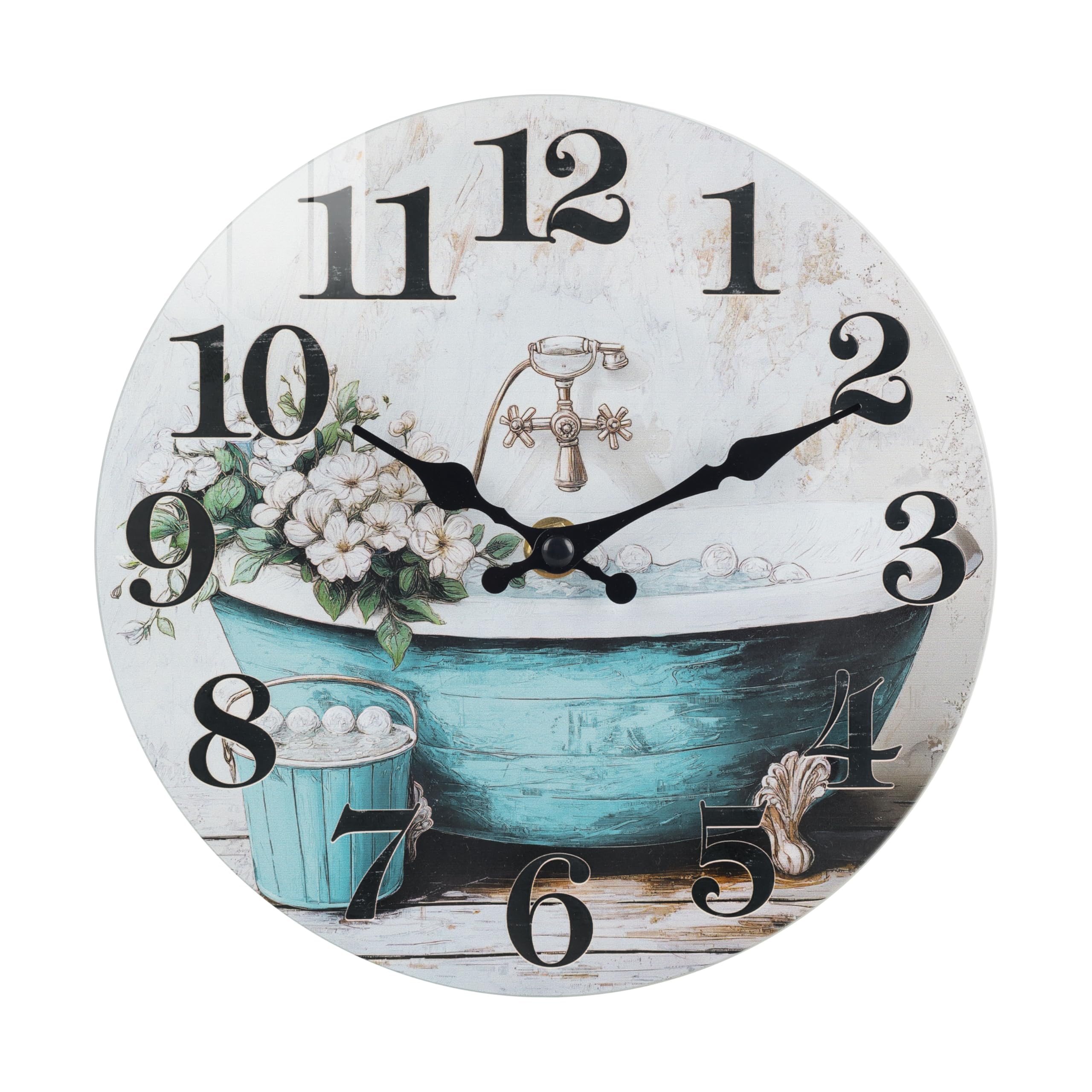 Wall Clocks Battery Operated Bathtub Wall Clock For Bathroom Bedroom Living Room Home(10 Inch)