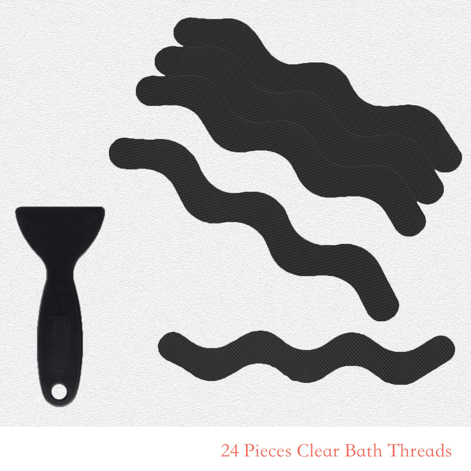 Secopad Patented Anti Slip Shower Stickers 24 Pcs Safety Bathtub Strips Adhesive Decals With Premium Scraper For Bath Tub Shower