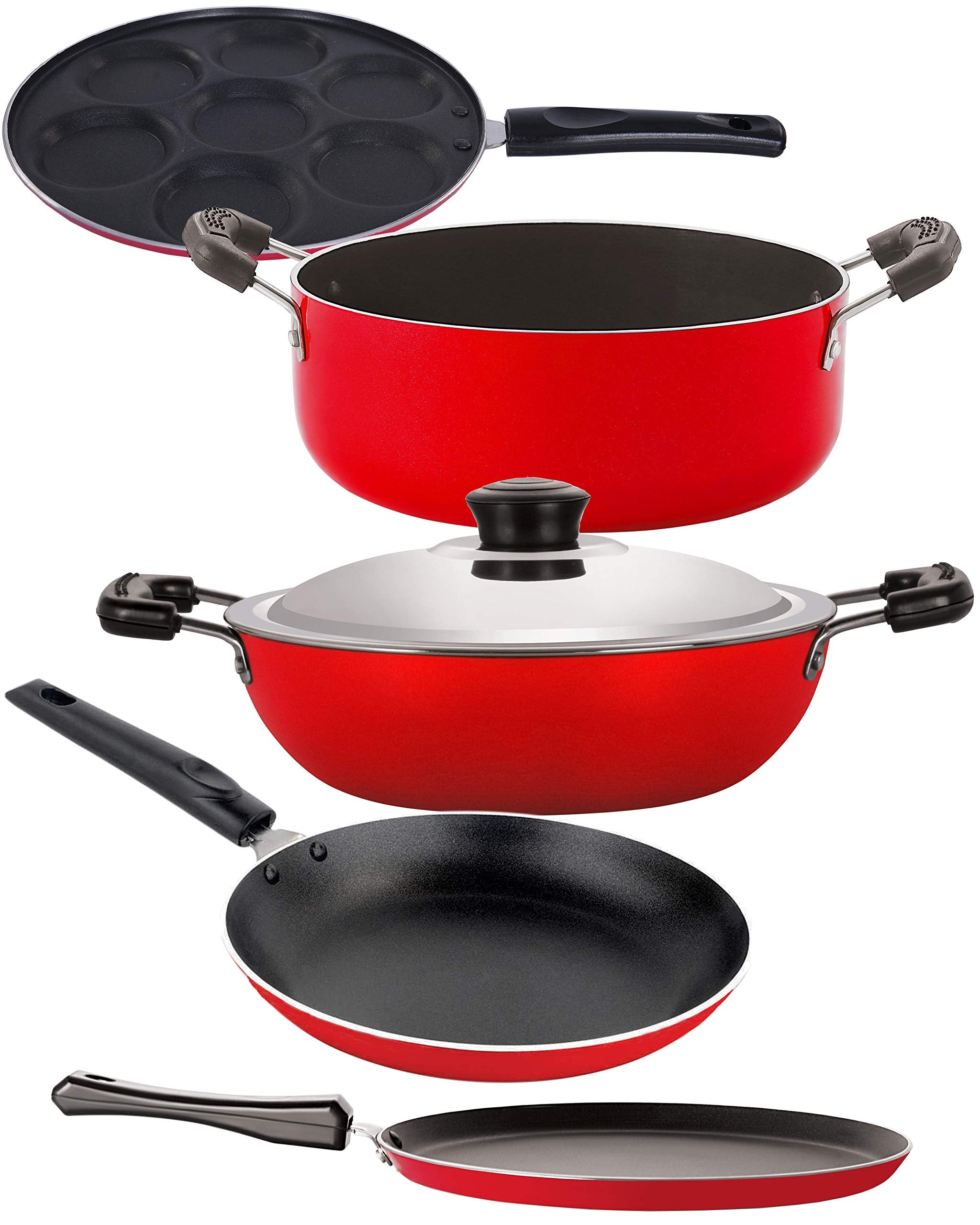 Nirlon NonStick 2 Layer Coated Aluminium NonToxic Healthy 5 Piece Kitchenware Combo Gift Set