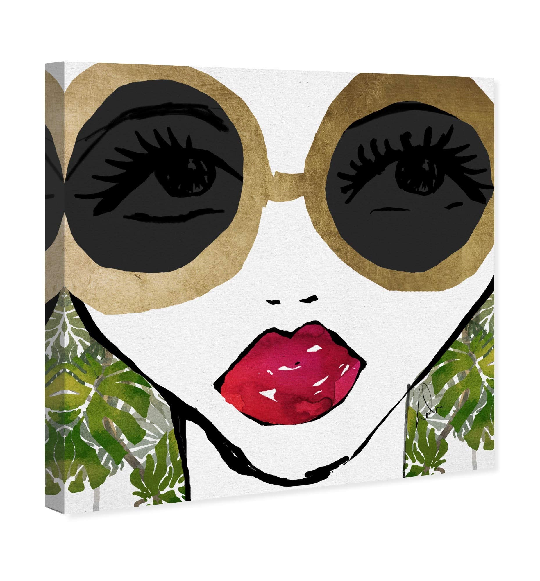 Wynwood Studio Fashion And Glam Wall Art Canvas Prints 'Ready For The Jungle' Home D  Cor, 20'' X 20'', Gold, Green