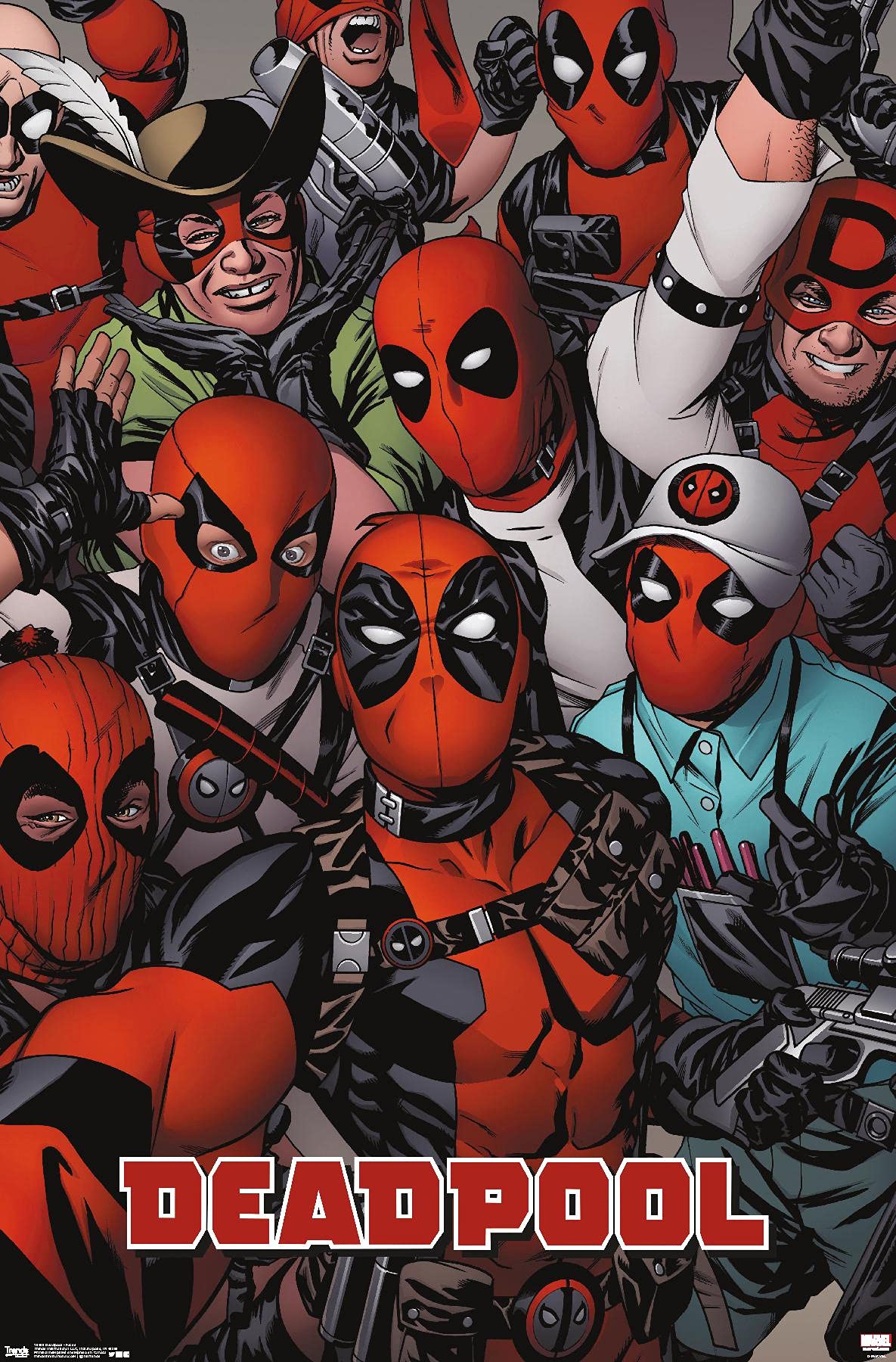 Trends International Marvel Comics Deadpool - Faces Wall Poster, 34L X 22.4W, Unframed Version