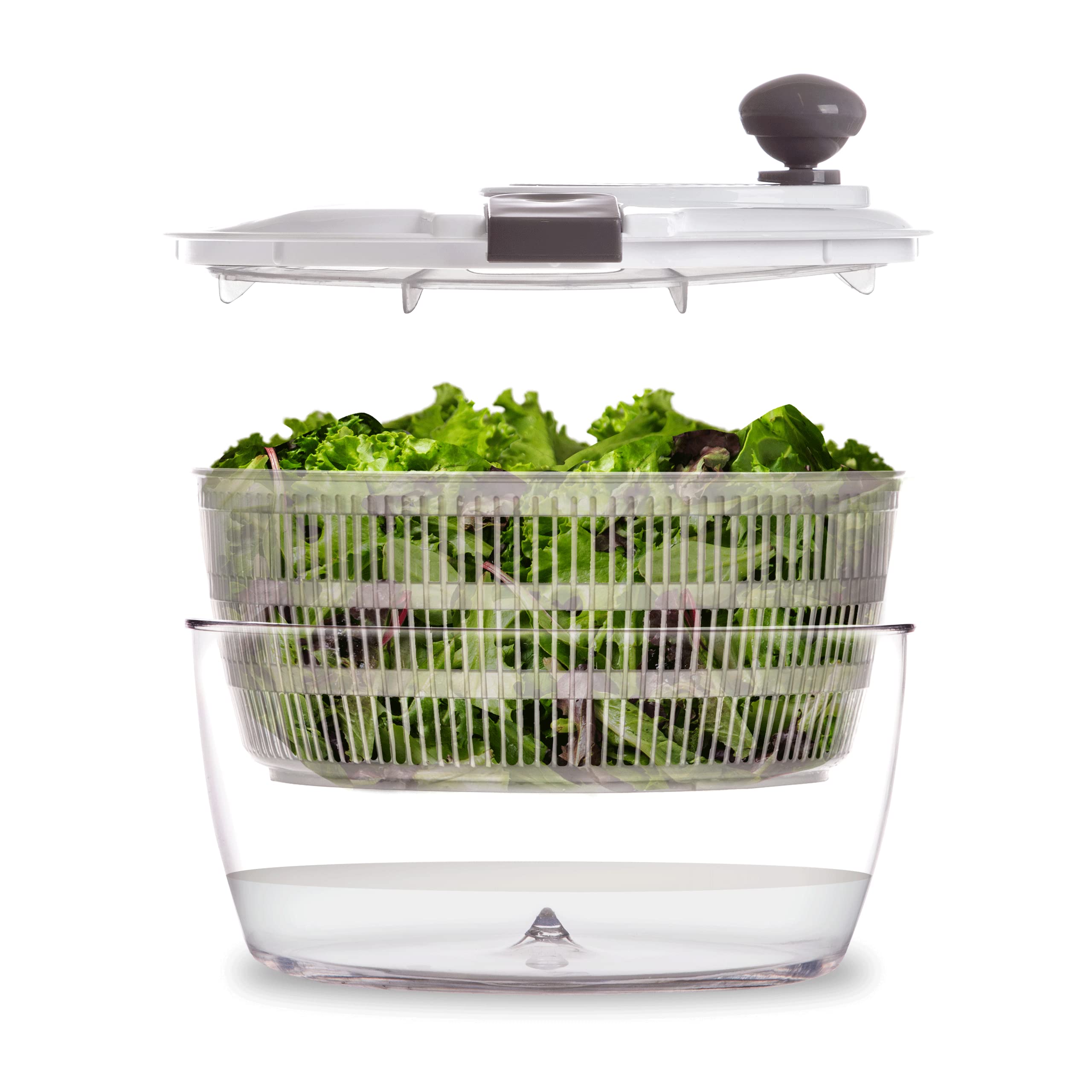 Bino | Salad Spinner - 4.2 Qt | Large Manual Lettuce Spinner With Secure Lid Lock & Built-In Draining System | Salad Spinner Wit