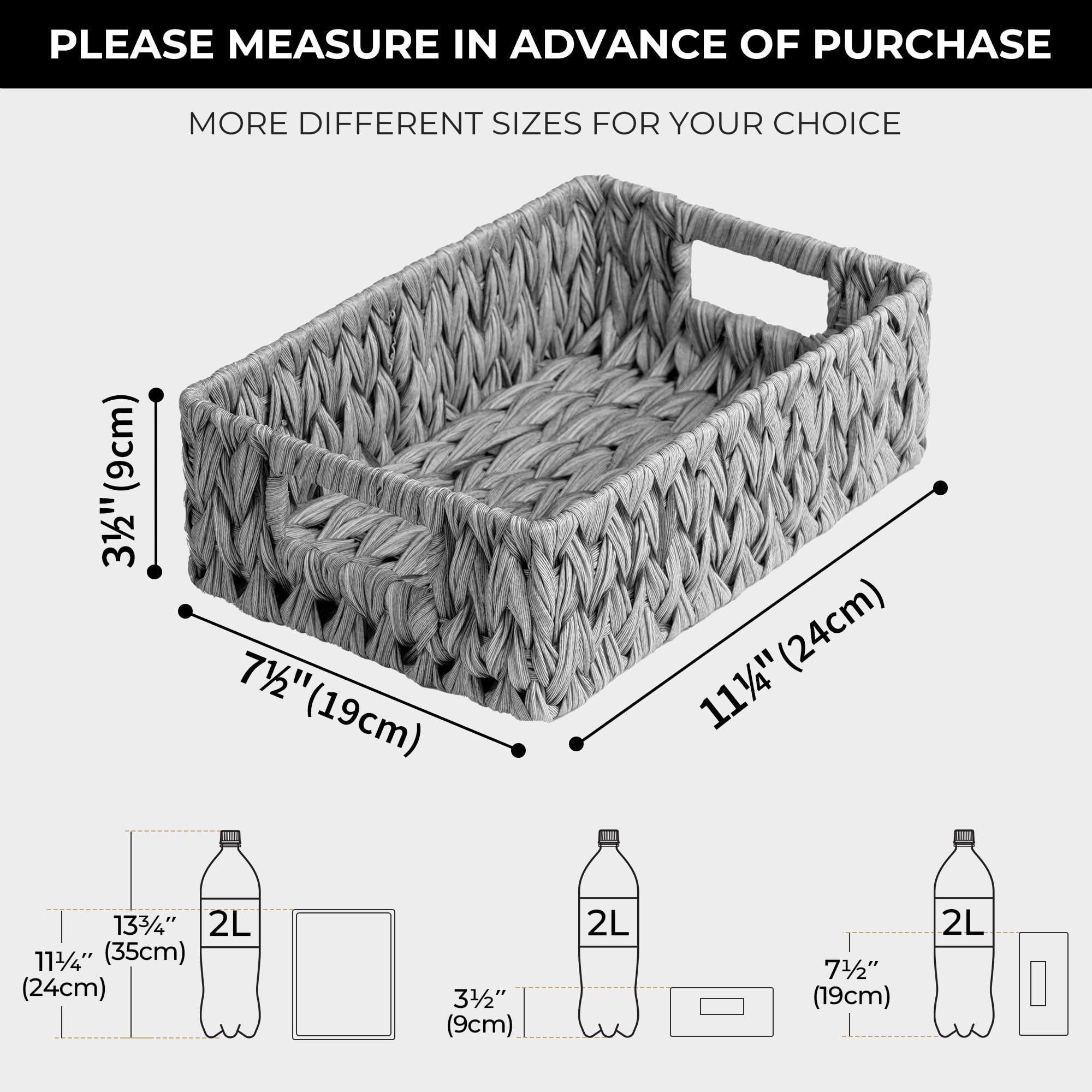 Granny Says Wicker Baskets For Storage, Waterproof Rattan Storage Baskets, Odorless Wicker Basket With Handles, Decorative Stora