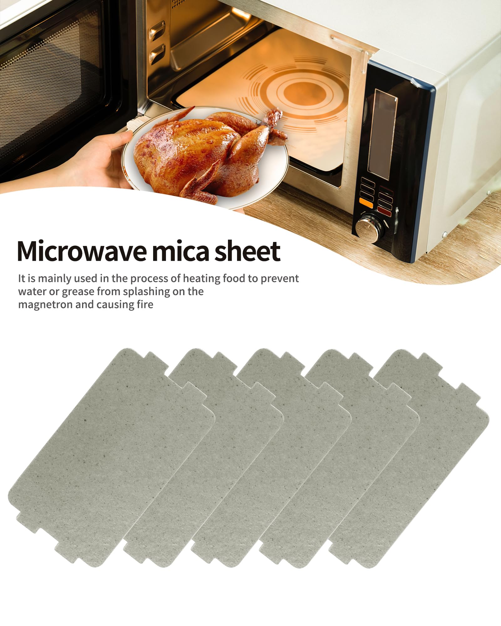 Yqboom 5 Pcs Waveguide Cover, Universal Microwave Oven Mica Plate Sheet, 117Mm X 64Mm, Replacement Accessory For Home Kitchen Of