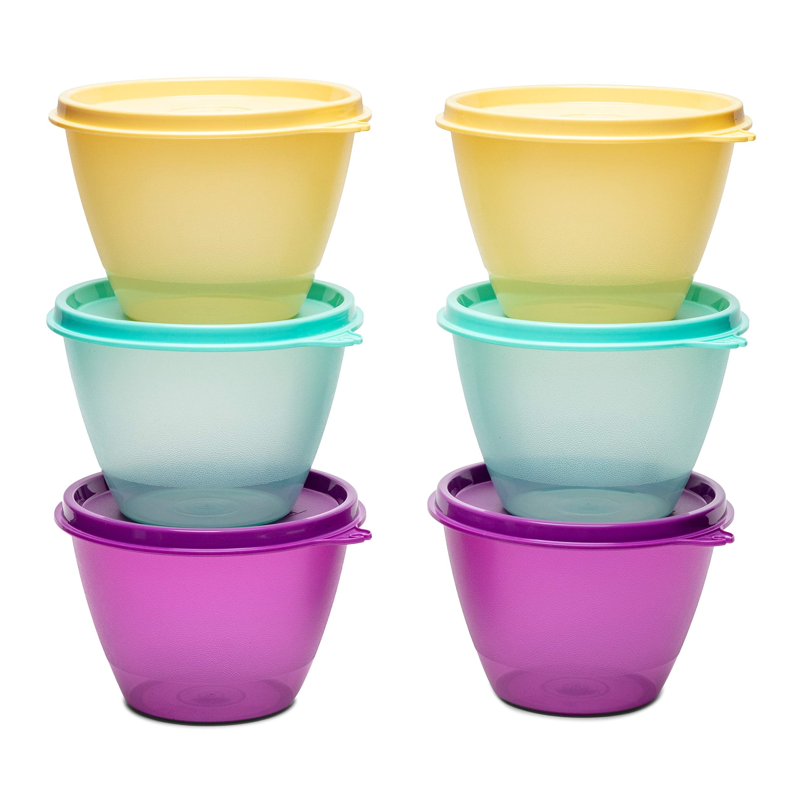 Tupperware Plastic Container - 400Ml, 6 Pieces, Multicolour