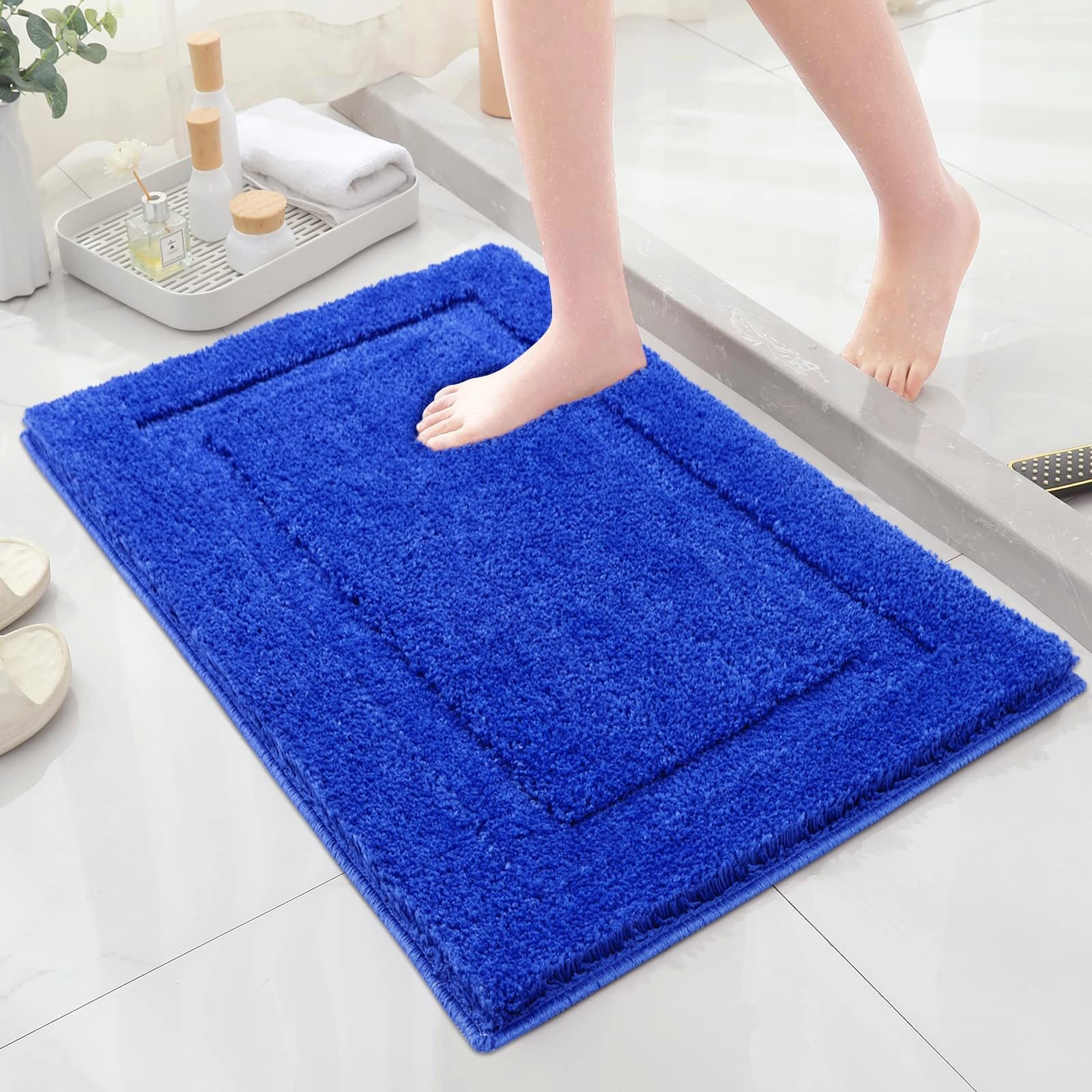 Shacos Super Soft Small Bathroom Rugs 16X24 Inch Microfiber Bath Rugs Non Slip Washable Bath Mats Absorbent Bathroom Mats For Ba