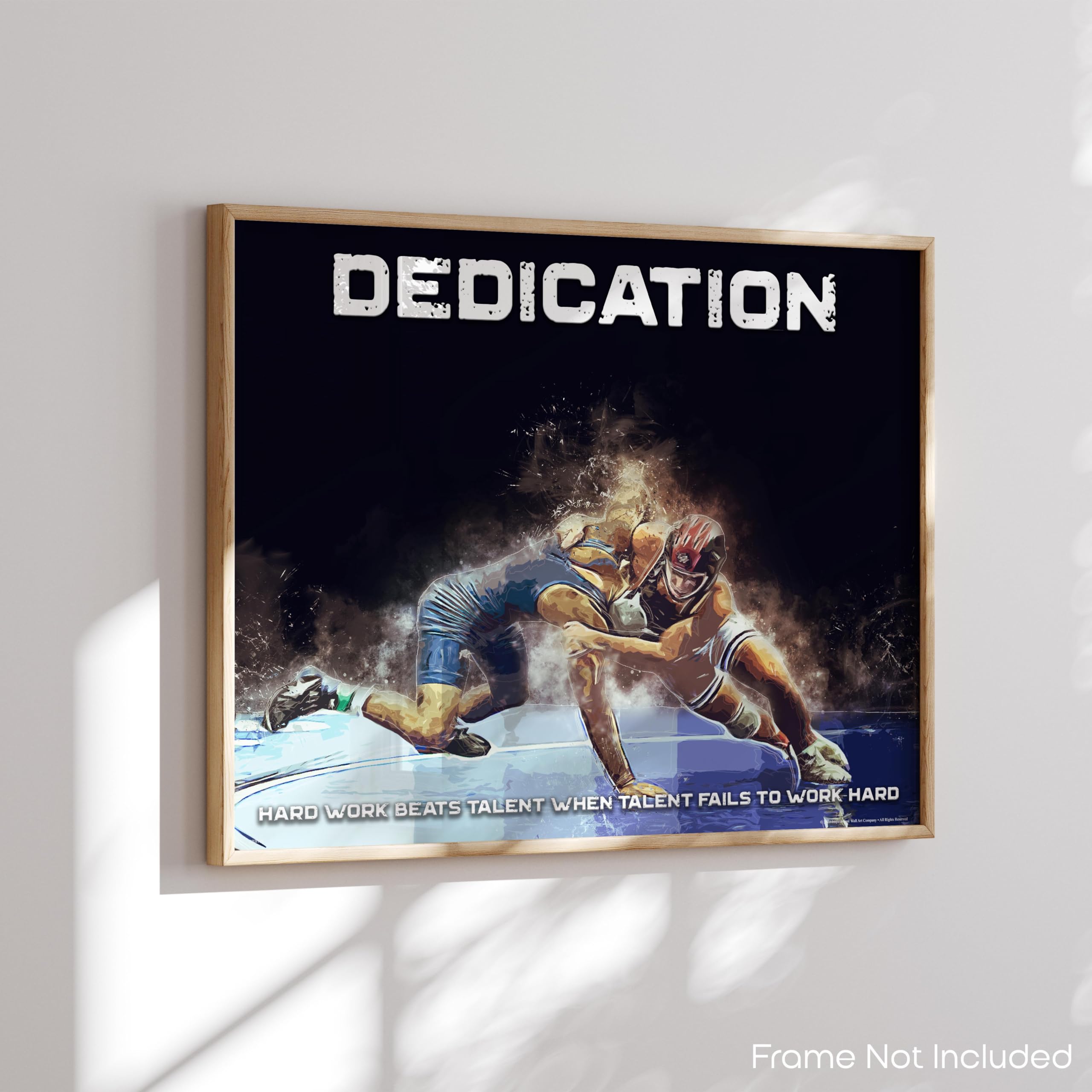 Inspirational Wall Art Co. Motivational Wrestling Poster - 11x14 inches, Multicolor, Unframed Print for Home Office Decor