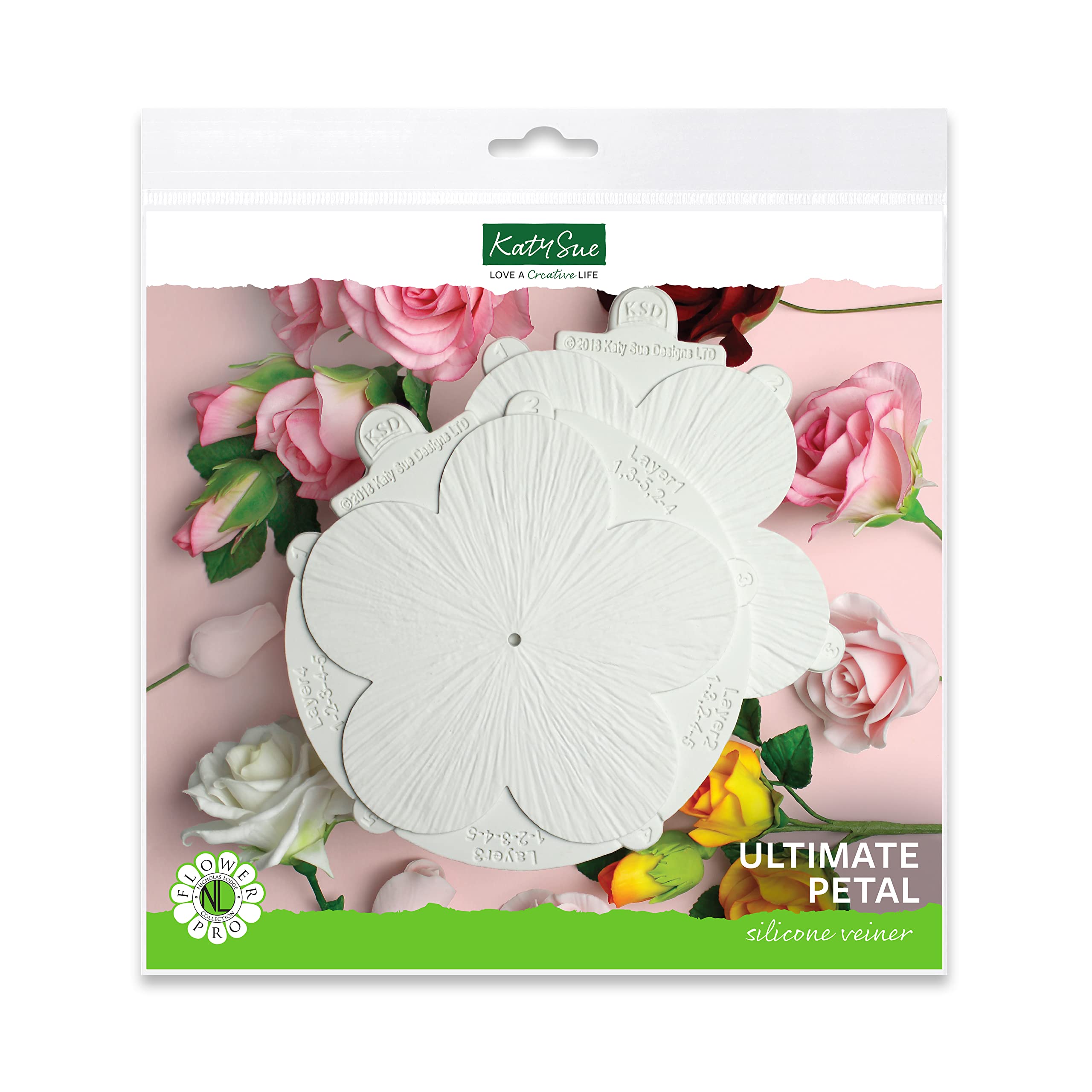 Flower Pro Ultimate Petal Veiner Silicone Molds. A Front & Back Petal Veiner For Fondant, Gum Paste, Sugar Paste & Air Dry Clay