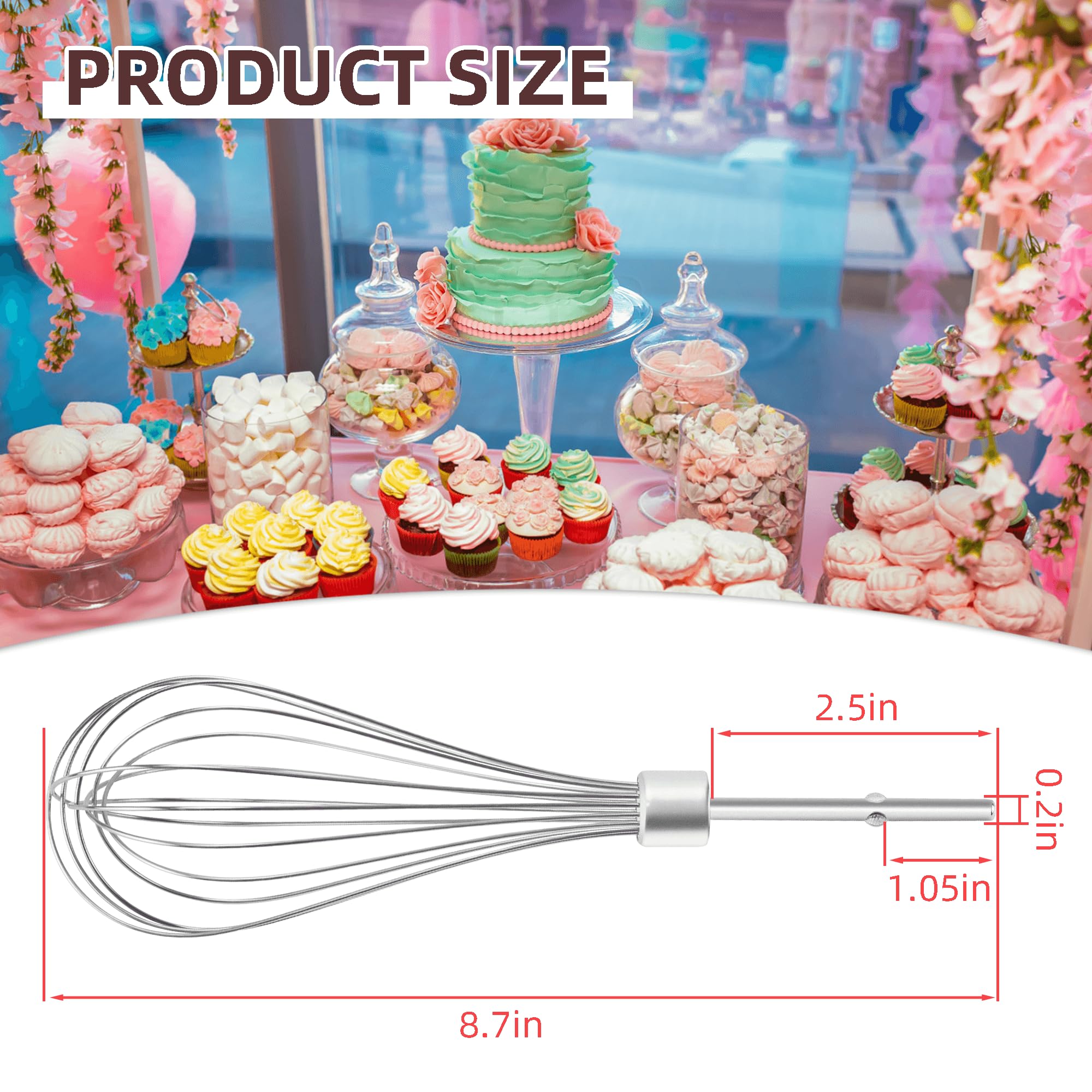 Khmpw Stainless Steel Pro Whisk-Kitchen Hand Mixer Whisk Attachments Khm512Bm Khm2B Ap5644233 Khm3 Khm5