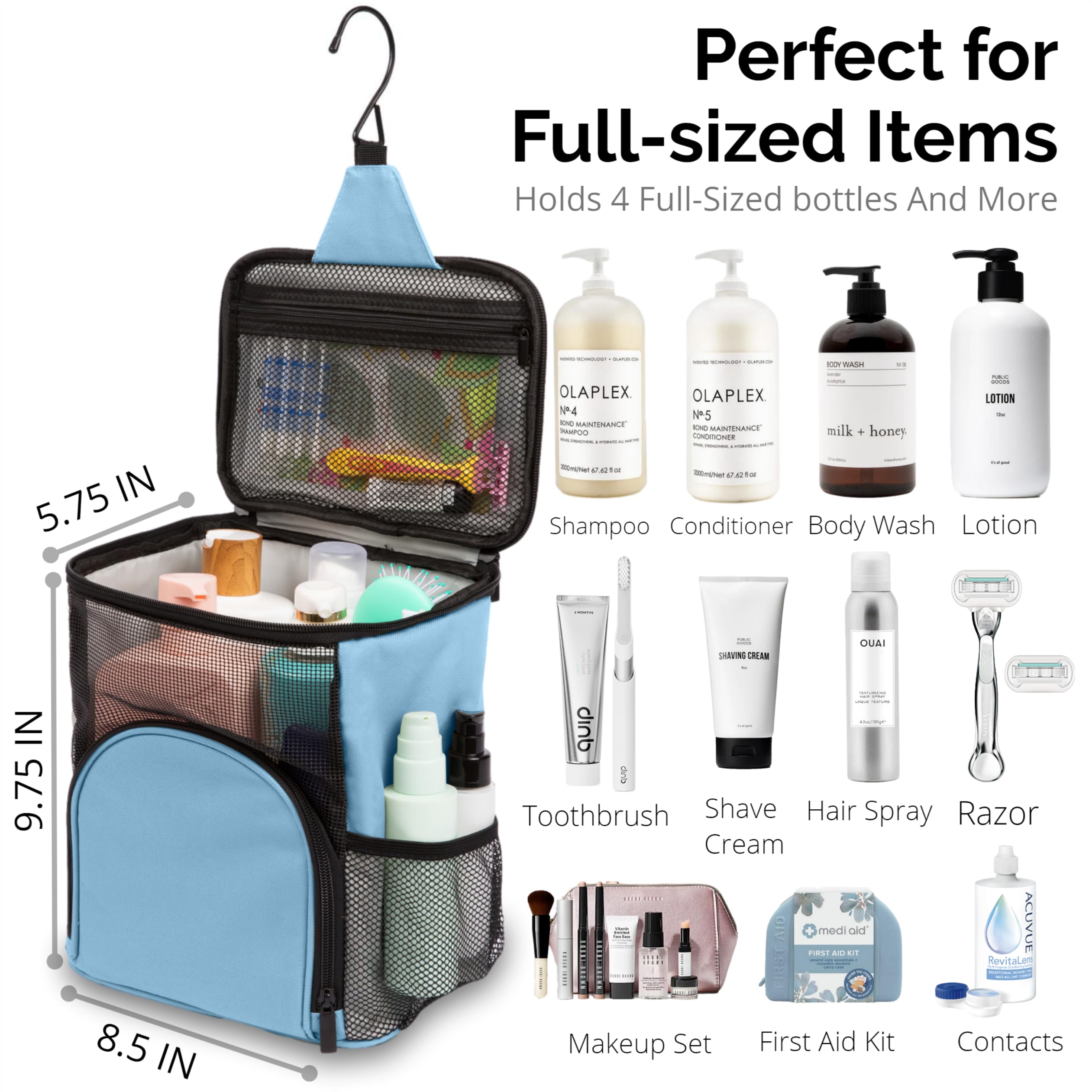 Terra Home College Dorm Essentials - Shower Caddy Portable - Large Capacity, Quick Dry With Metal Hook - Hanging Shower Caddy Ca