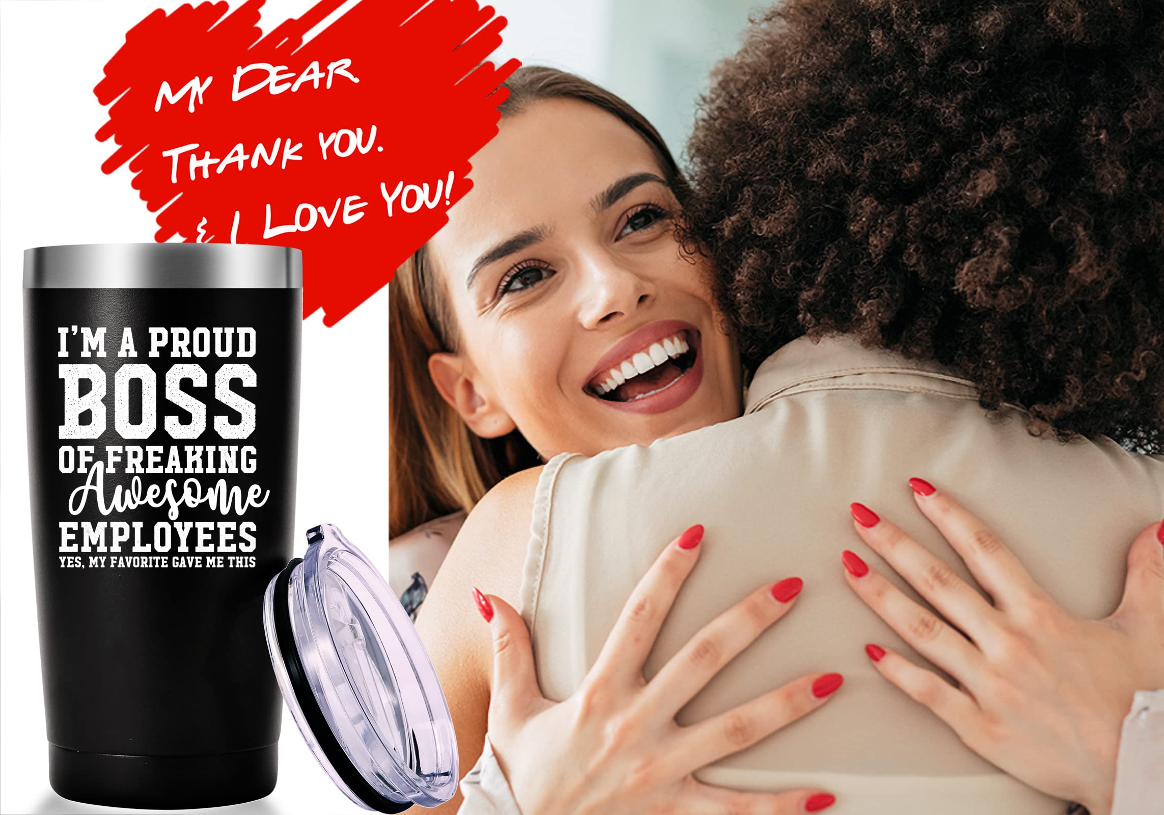 AMZUShome I Am A Proud Boss Travel Mug Tumbler.Funny Boss Day Office Gifts.Moving Appreciation Retirement Birthday Christmas Gifts For Men Women Boss Boss Lady From Employees(20oz Black)