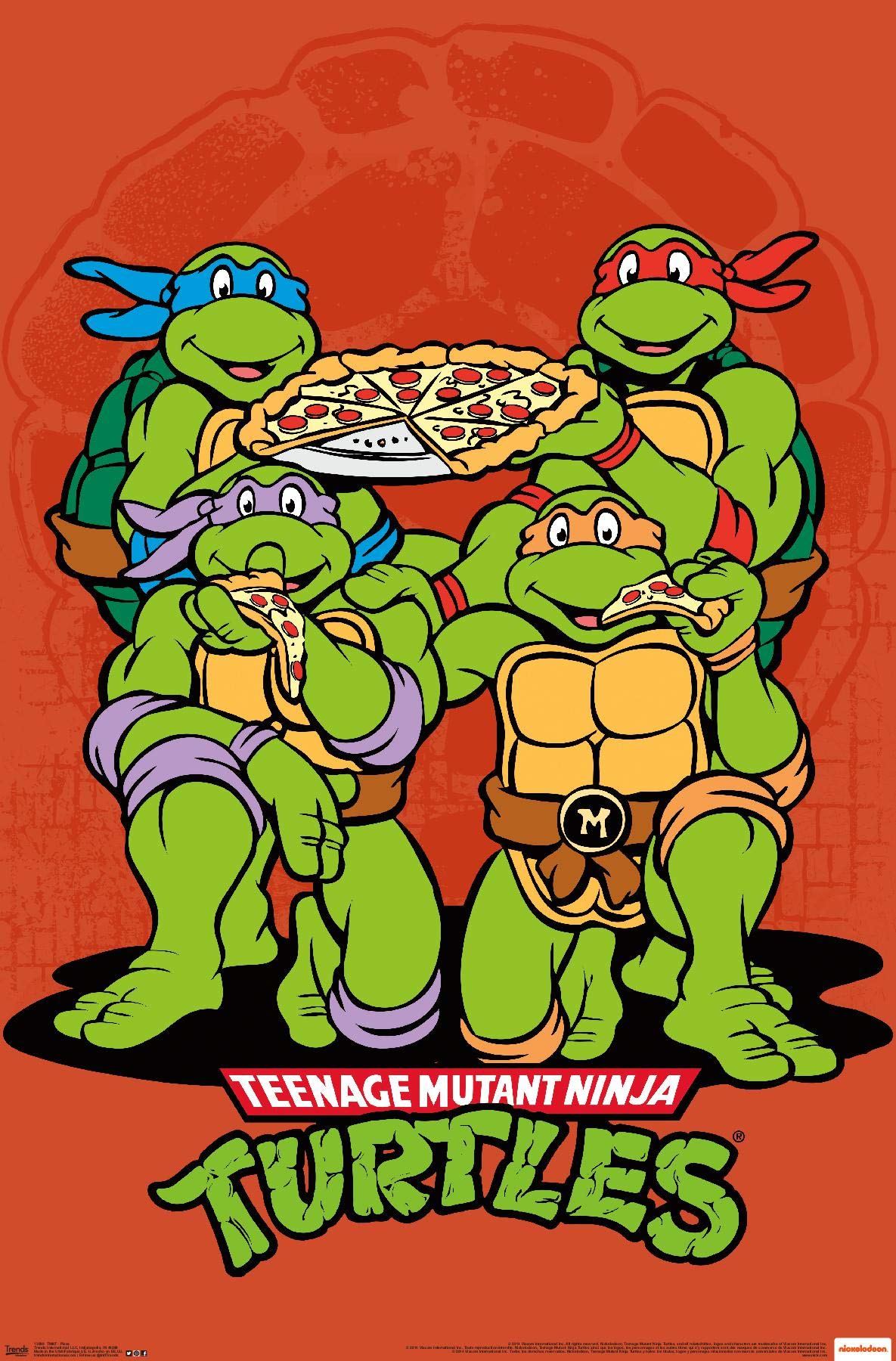 Trends International Nickelodeon Teenage Mutant Ninja Turtles-Pizza Wall Poster, 14.725'' X 22.375'', Premium Unframed Version,