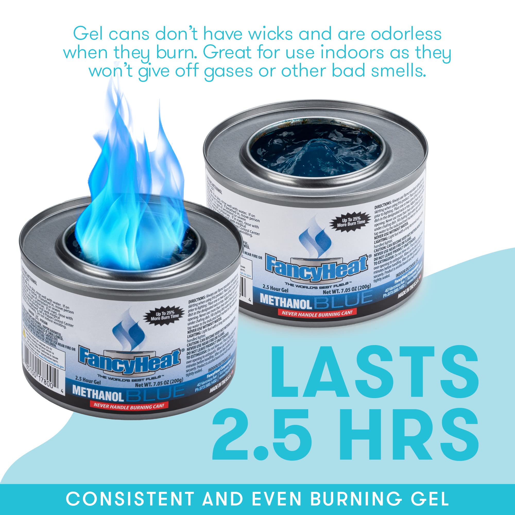 Food Warmer Gel Cans For Chafing Dish (Set Of 6 Gel Warming Cans) - Food Warmers For Parties, Buffet Trays, Catering Dishes - Di