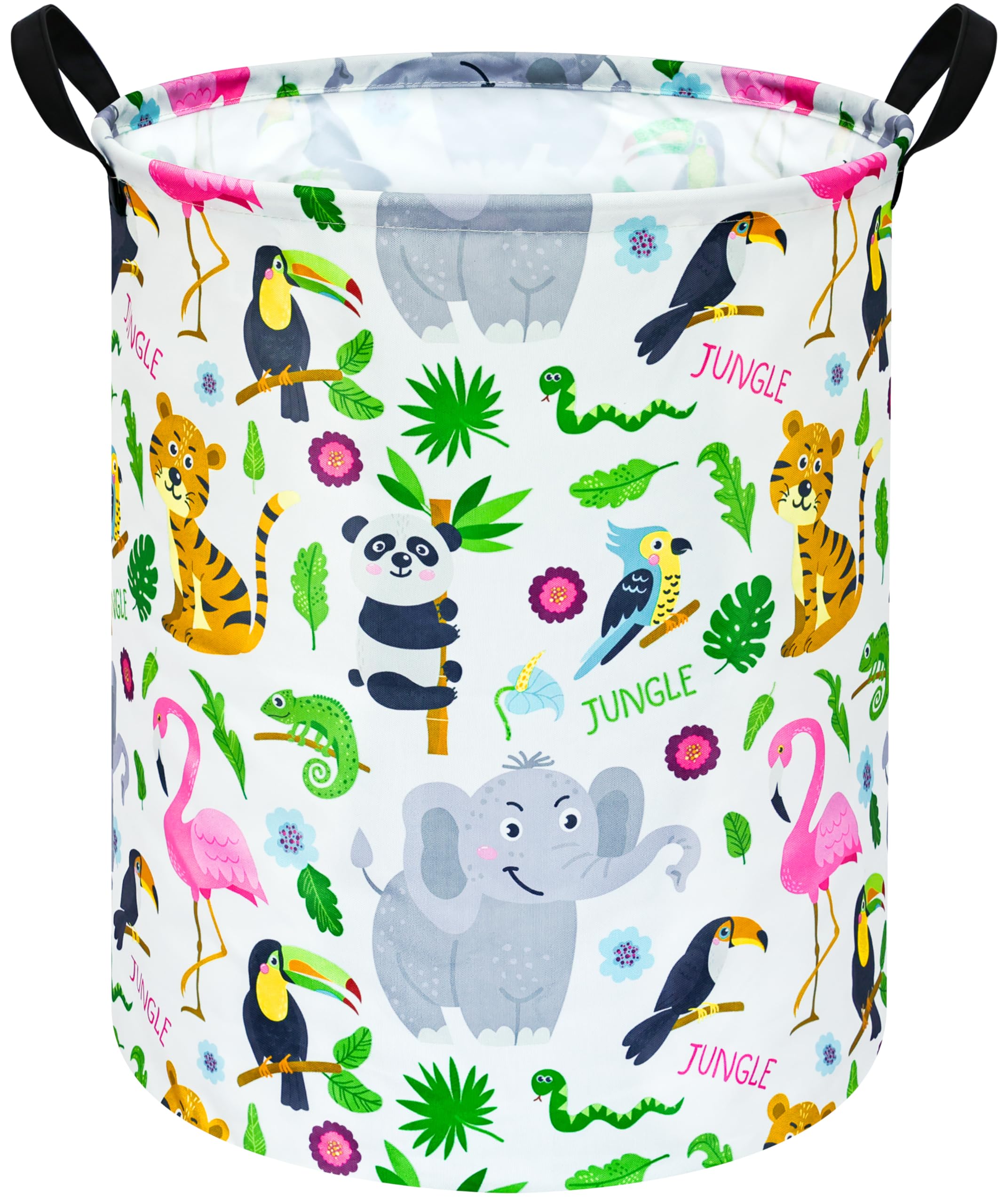 Maizmz Kids Hamper Baby Laundry Basket Nursery Storage Bins,Waterproof Clothes Organizer Gift Toy Box,Large Canvas Foldable Ches