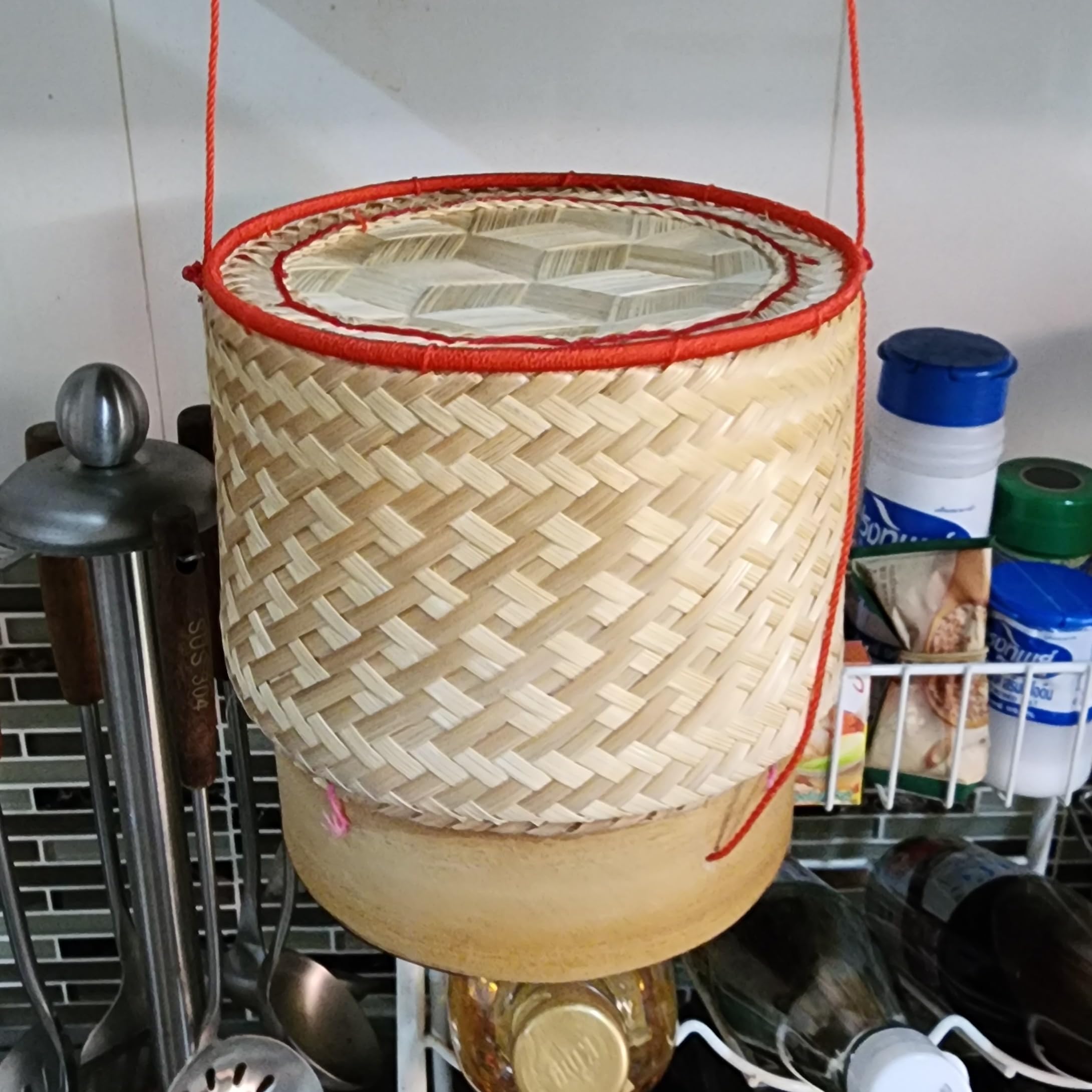 Sticky Rice Basket Kratip Container Thai Serving Bowl Bamboo Thai Laos Traditional Weave Wickerwork Serving Travel After Keep Wa