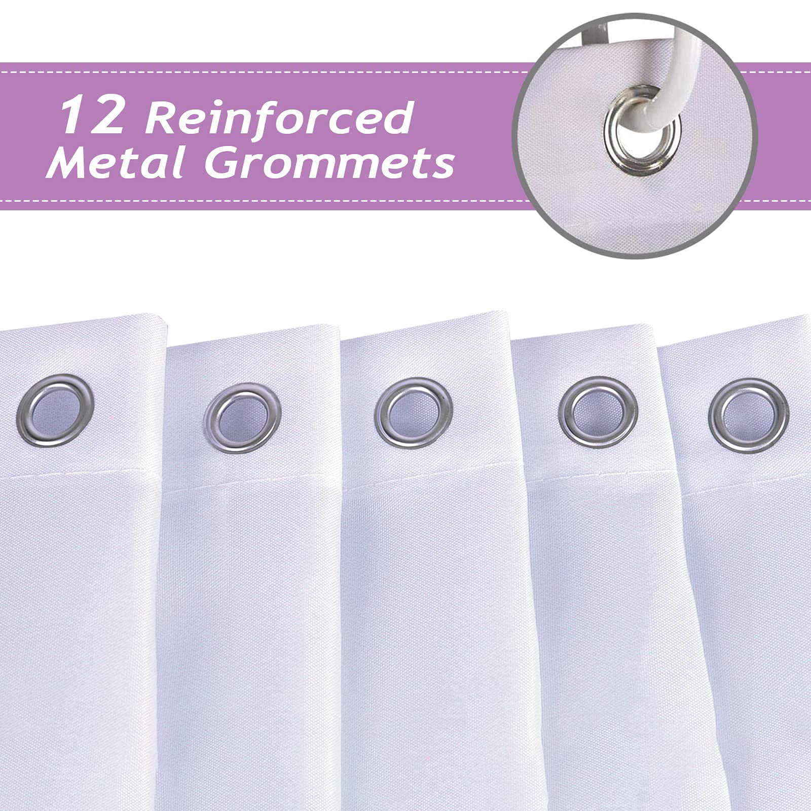 Bonhause Lavender Shower Curtain, Purple Floral Butterfly Bathroom Curtain 72X72 Inch Polyester Fabric Waterproof Bath Curtain W