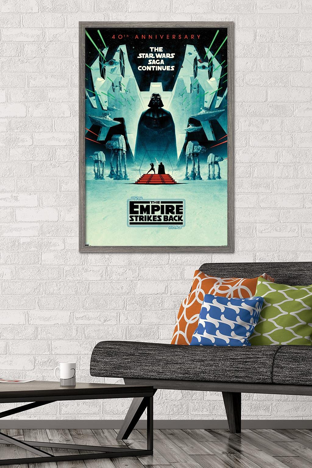 Trends International Star Wars: The Empire Strikes Back - 40Th Anniversary Wall Poster, 22.375'' X 34'', Barnwood Framed Version