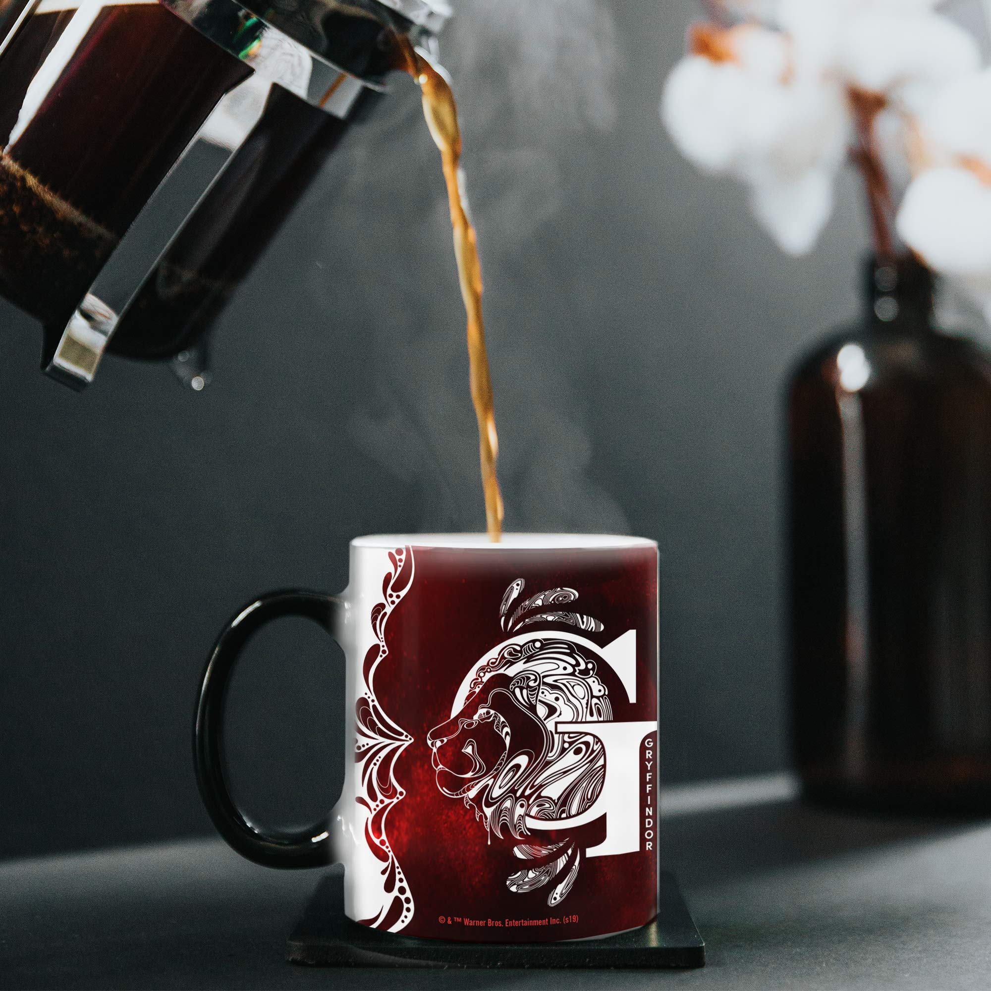 Morphing Mugs Harry Potter - Gryffindor - Aguamenti - One 11 oz Color Changing Heat Sensitive Ceramic Mug - Image Revealed When
