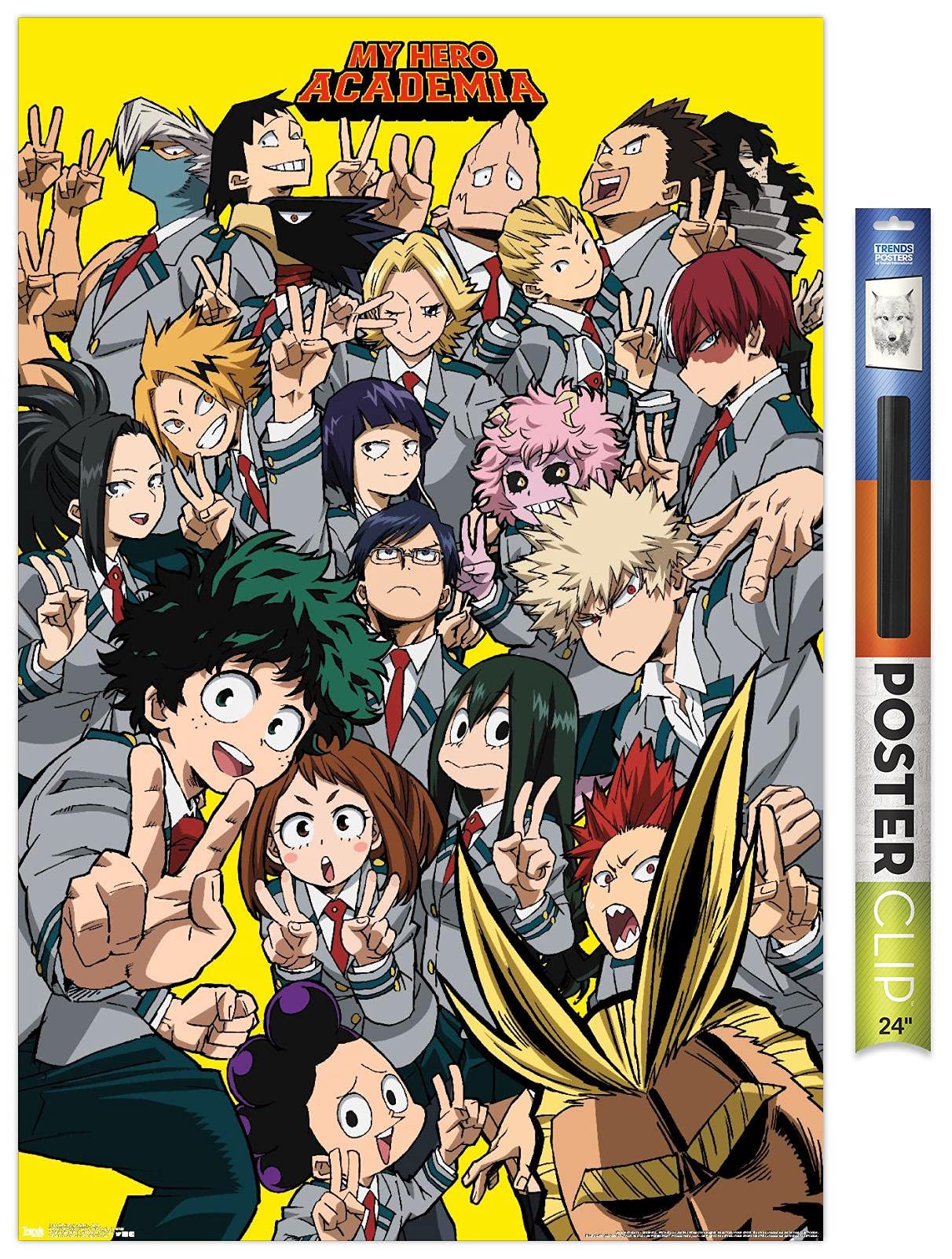 Trends International My Hero Academia - Selfie Wall Poster, 22.375'' X 34'', Poster & Clip Bundle