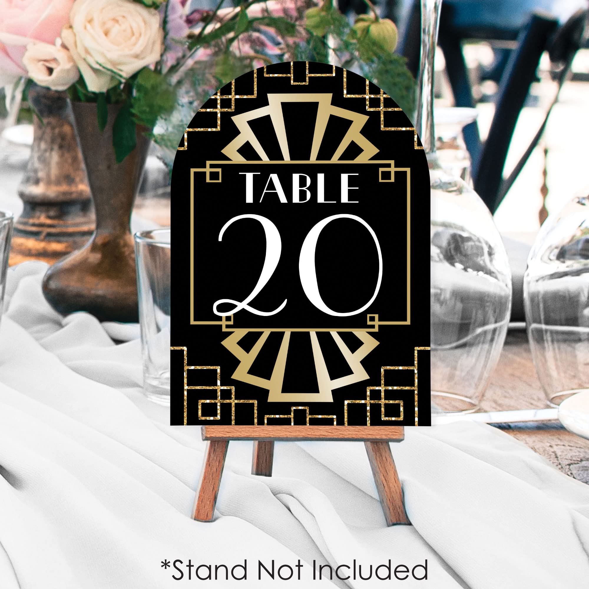 Big Dot Of Happiness Roaring 20S - 1920S Art Deco Jazz Party Double-Sided 5 X 7 Inches Cards - Table Numbers - 1-20