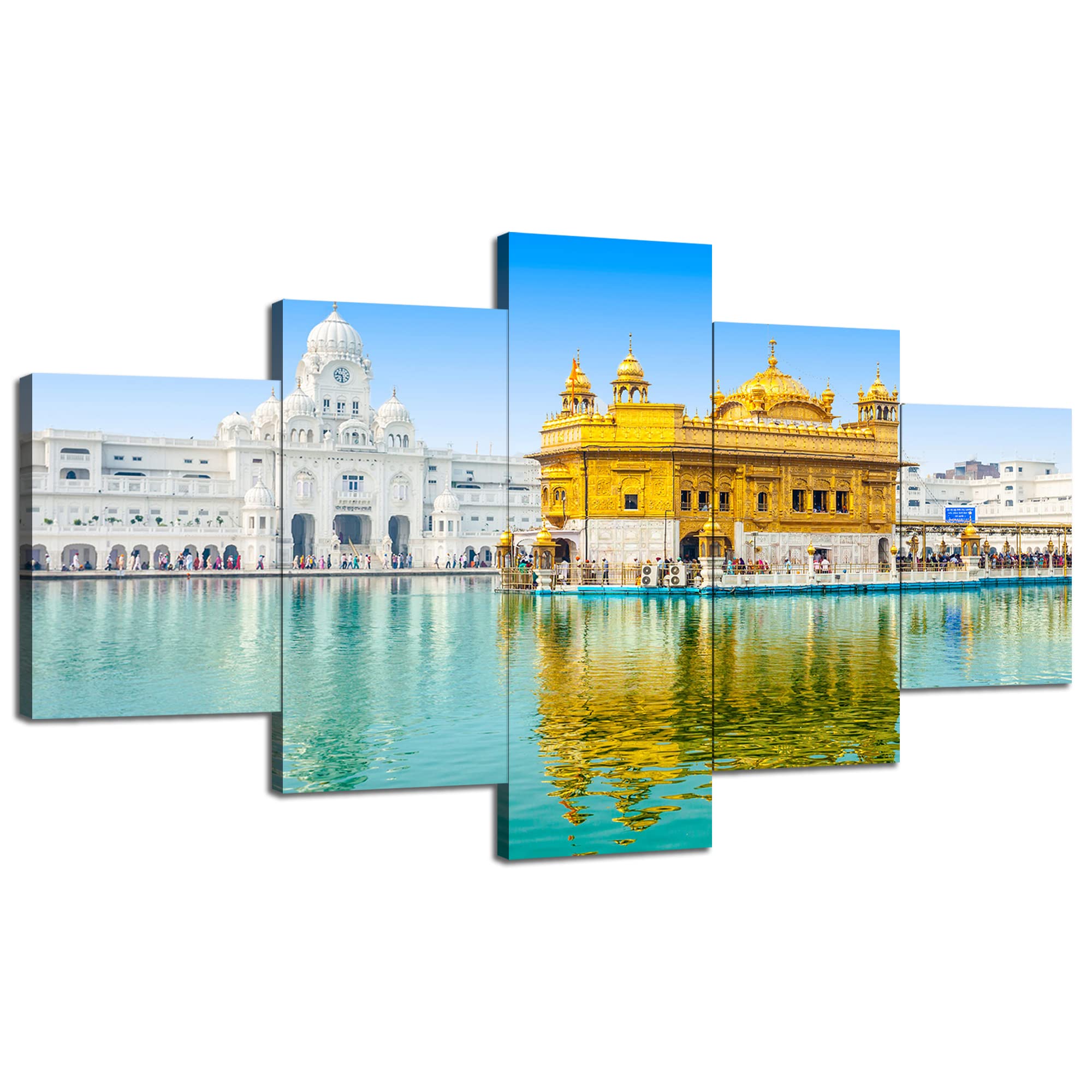 Wall Art Golden Temple Canvas Printed Amritsar Sikhism Painting Wall Decor Picture Religion Poster Framed Office Home Living Roo