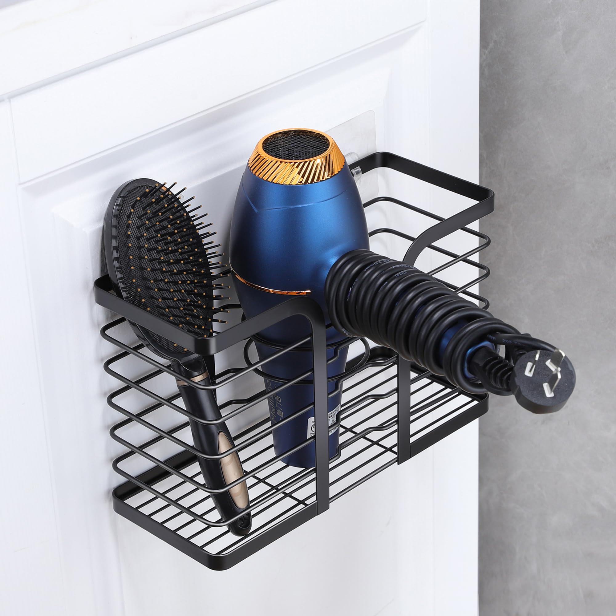 Yigii Hair Dryer Holder/Hair Tool Organizer Wall Mount - Metal Wire Bathroom Blow Dryer Holder Hair Styling Hot Tools Organizer