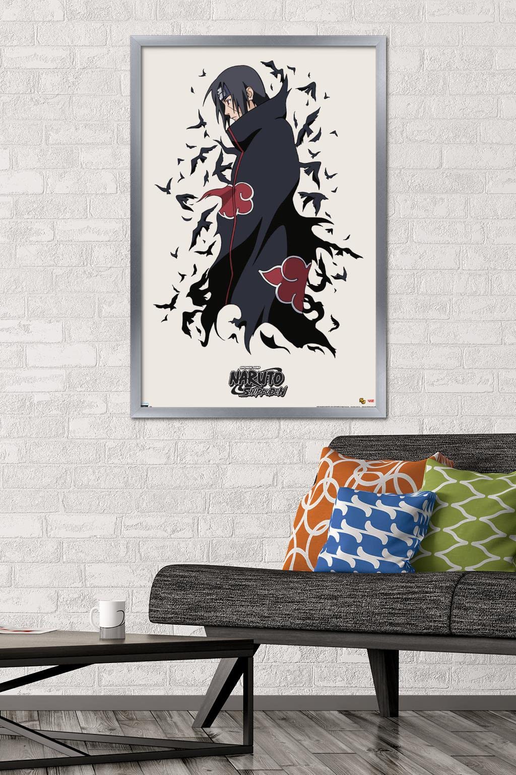 Trends International Naruto Shippuden - Itachi Wall Poster, 22.375'' X 34'', Silver Framed Version