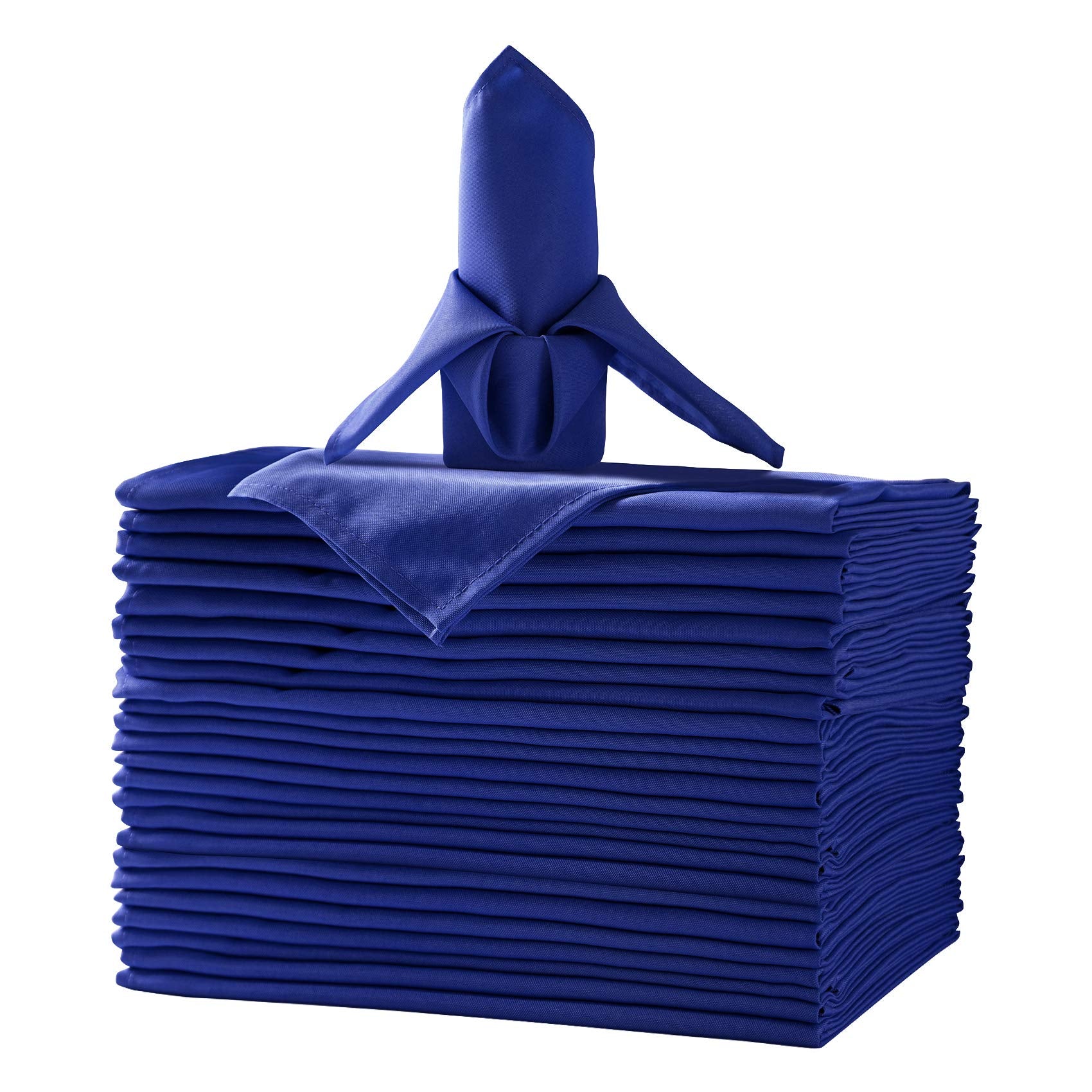 25Pcs Polyester Cloth Napkins - 17 X 17 Inch Royal Blue Dinner Washable Napkins With Hemmed Edges For Restaurant/Wedding/Hotel(2