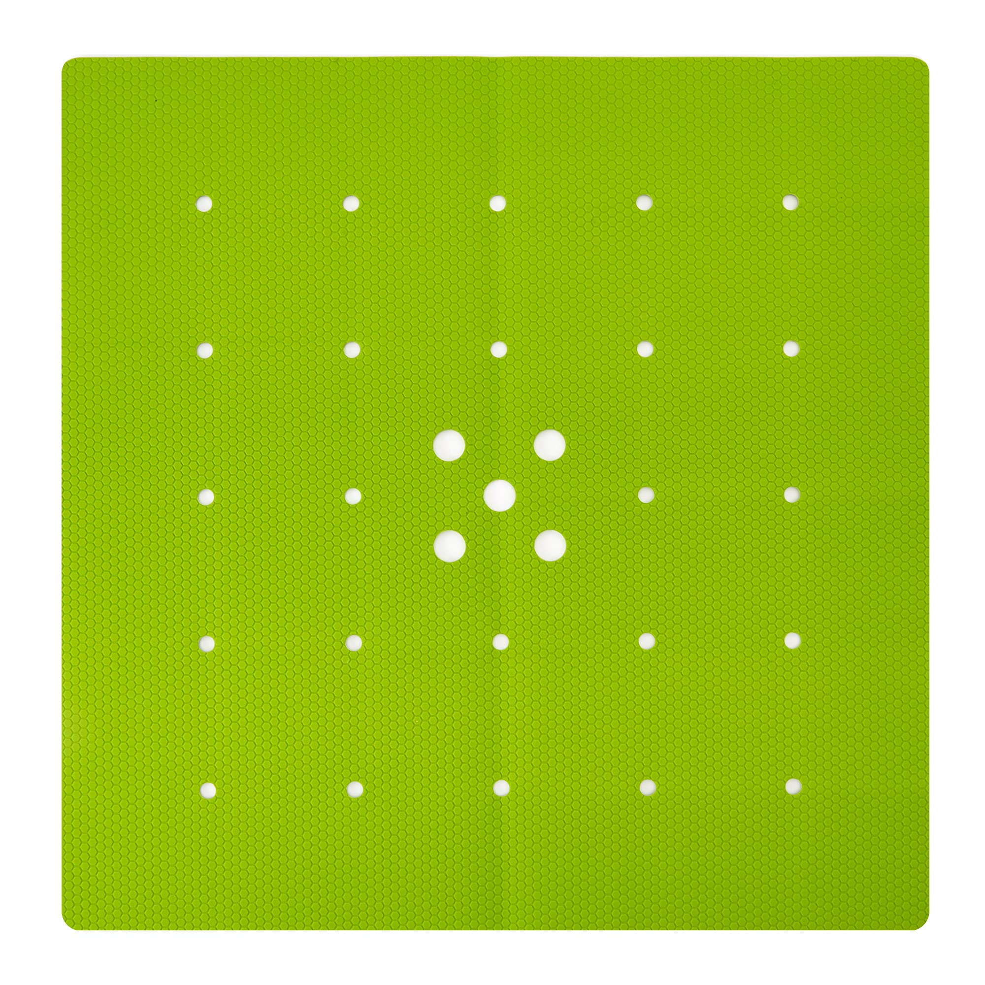 Webos Shower Mat Non Slip: Silicone Foldable no Suction Cups Bath Mats Machine Washable for Textured and Reglazed Shower Stall Safety Matt with Drain Holes Bathtub Mat (Green  21x21 Inches)