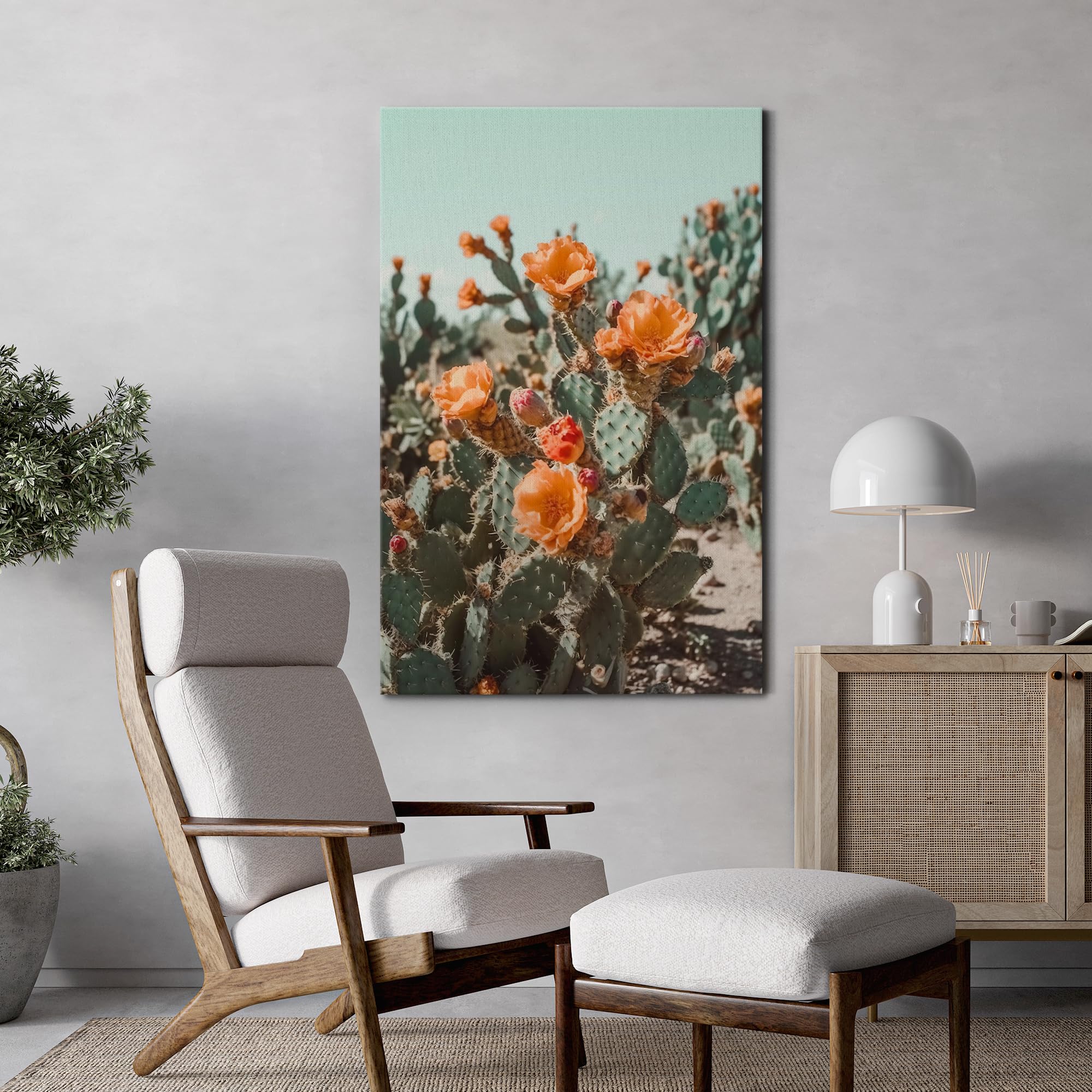 Wall26 Canvas Print Wall Art Blooming Saguaro Cactus Nature Wilderness Photography Realism Floral Botanical Southwest Rustic Cou