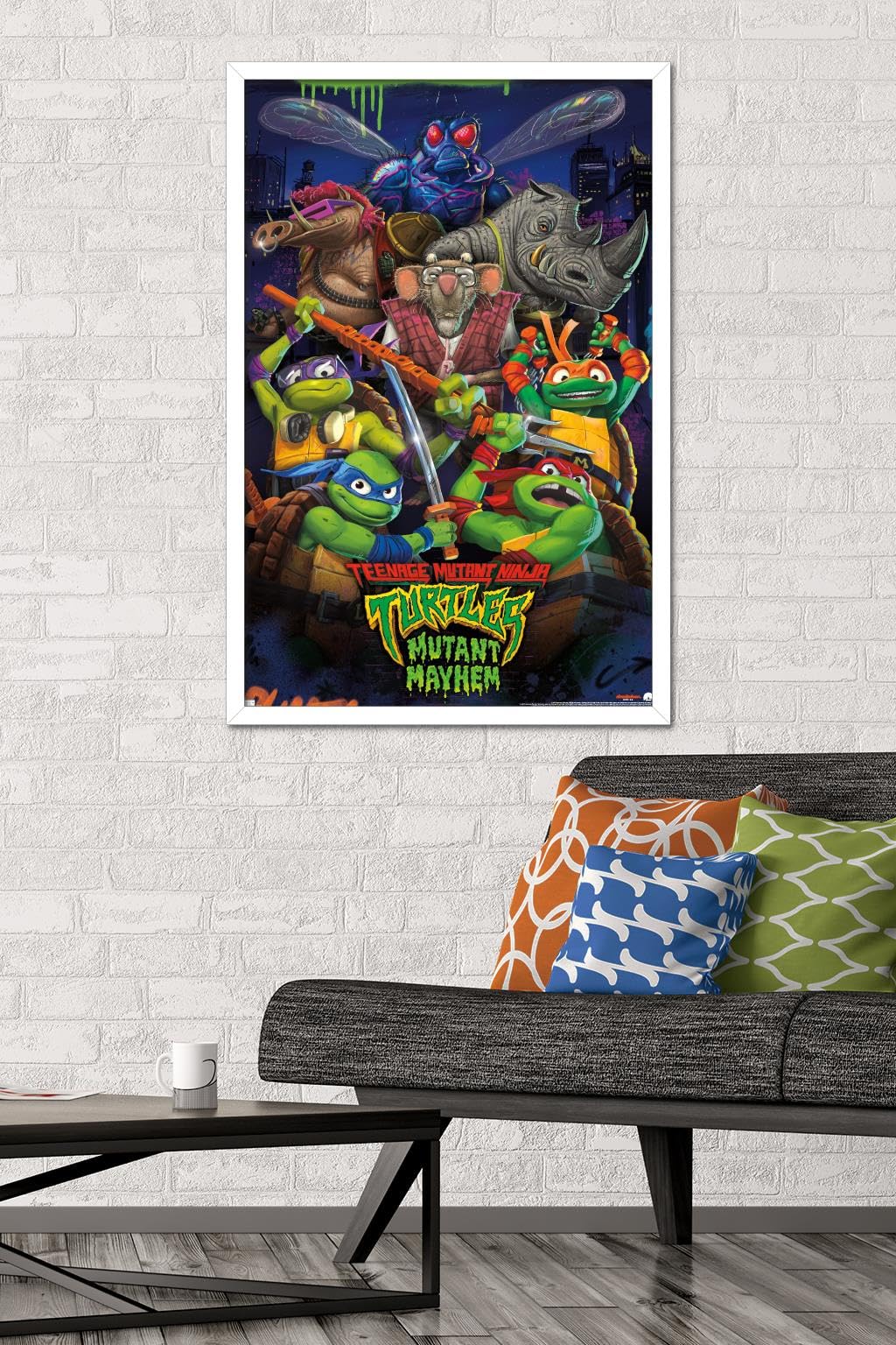 Trends International Teenage Mutant Ninja Turtles: Mutant Mayhem - Group Wall Poster, 22.37'' X 34.00'', White Framed Version