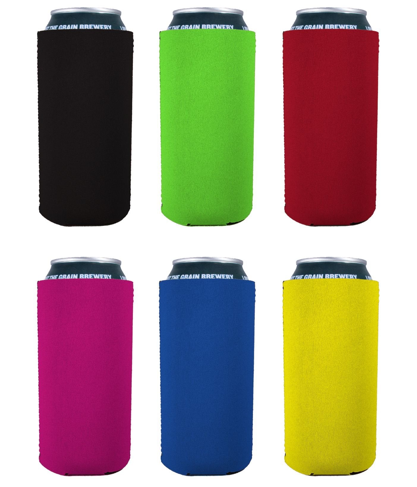 Blank Neoprene 16 Oz. Can Coolie (Variety Color 6 Pack)