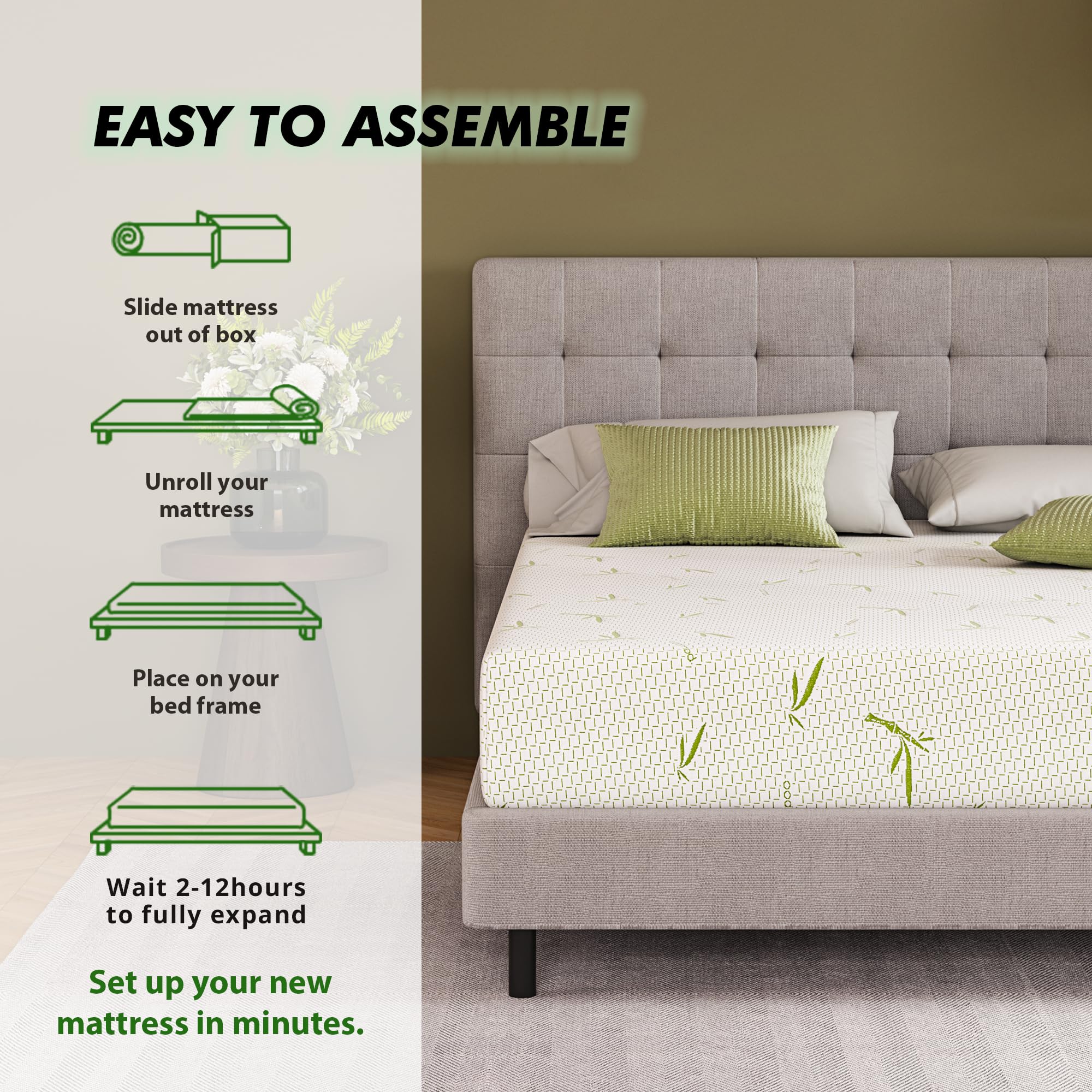 Emerspring 8 Inch Full Gel Memory Foam Mattress Medium-Firm Mattress, Premium Pressure, Mattress In A Box, Certipur-Us Certified